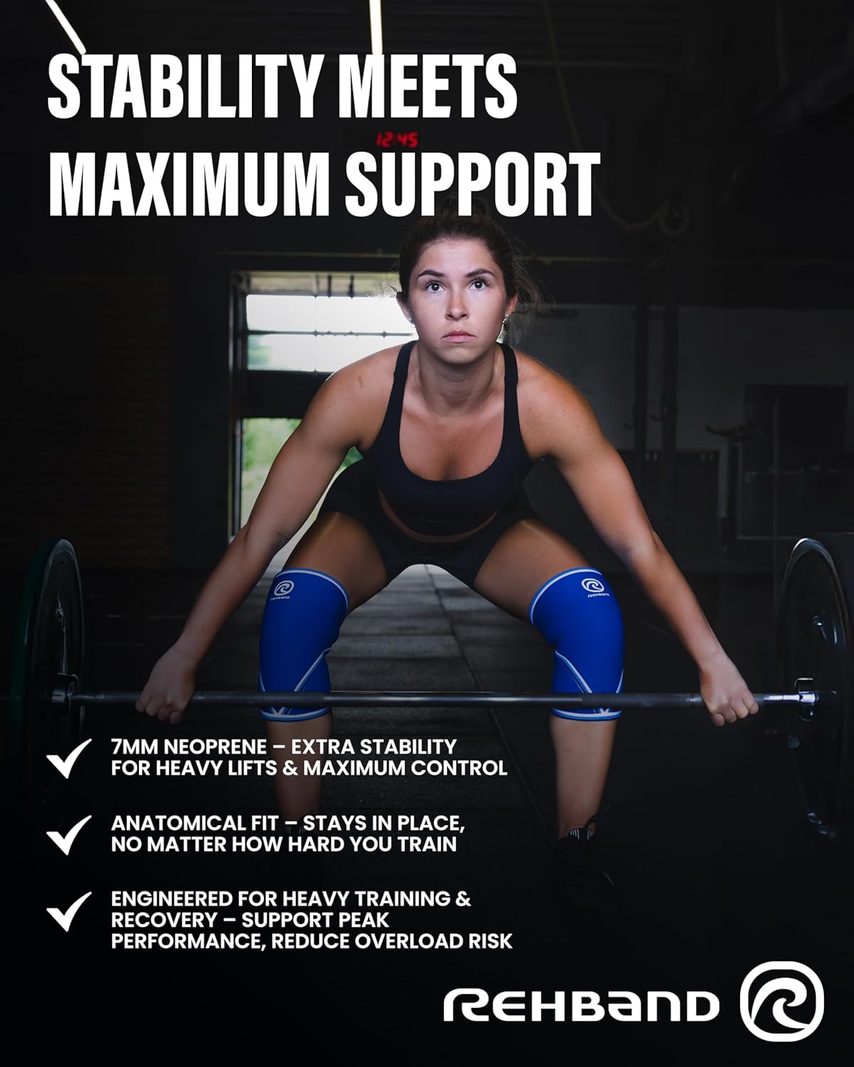 Rehband 7051 Classic 7mm V-Knee-Sleeve for Weightlifting, Competition Grade Powerlifting Knee Sleeve, Compression Sleeve for Crossfit, Squats, Gym, Colour:Camo - 1 Pair, Size:Medium