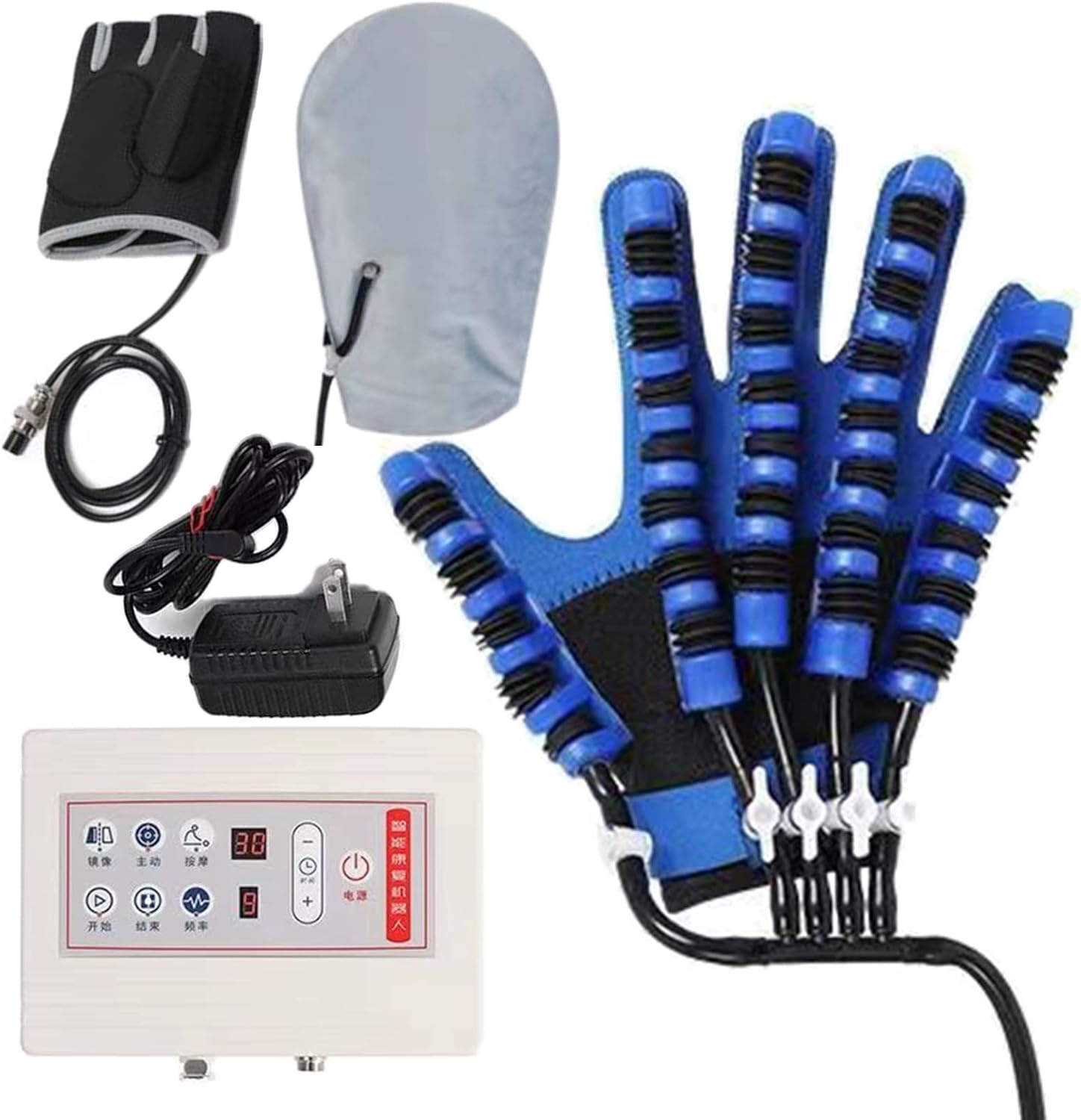 Hand Rehabilitation Robot Gloves Hemiplegia Stroke Patient Hand Exercisers Finger Function Recovery Training Equipment Arthritis Trainer Gloves (Color : Medium, Size : Left Hand)