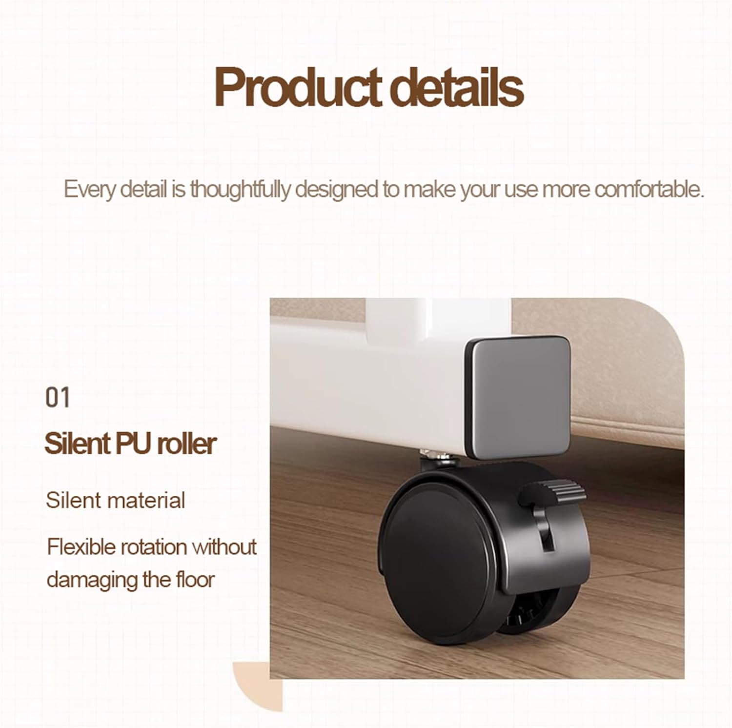 Mobility Table Over Bed，Over Bed Desk Height Adjustable 65-95cm Medical Table with Wheels Laptop Stand Computer Standing Desk Standing Over Bed Table King Size(Color:Wood)