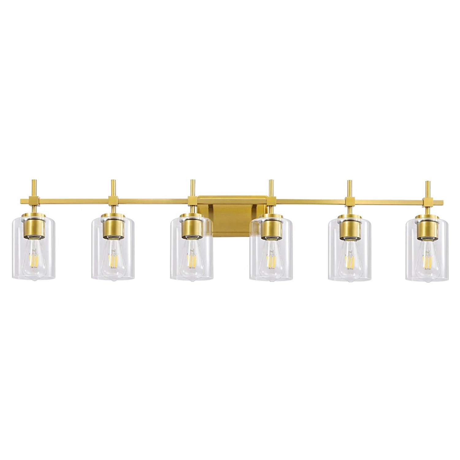 Parrot Uncle Jasper Modern Clear Glass 6-Light Bathroom Vanity Light