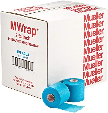 Mixed Colors Bulk Prewrap for Athletic Tape - 48 Rolls, Aqua