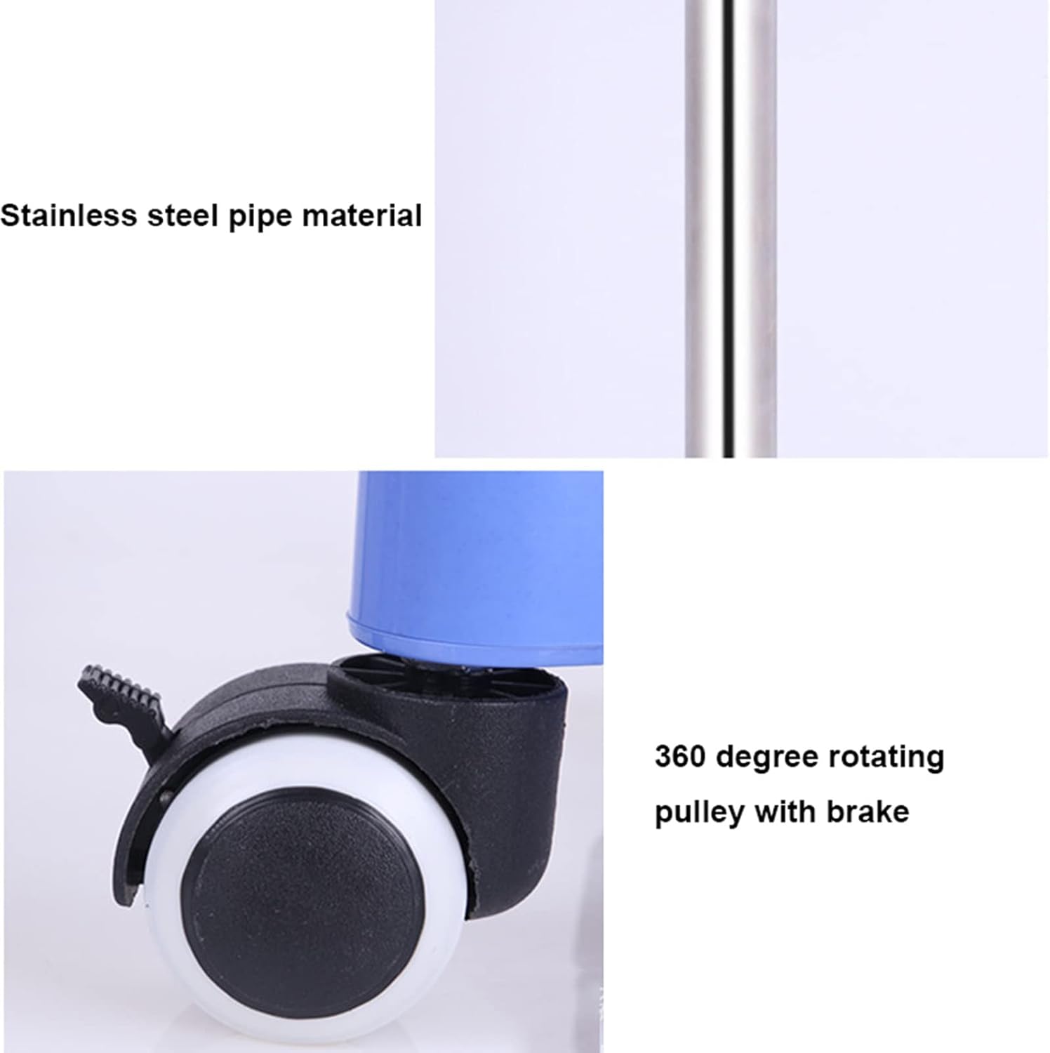 Adjustable Stainless Steel Infusion Stand, IV Drip Pole with 4 Hooks, Height Adjustable Medical Equipment for Hospital & Home Use