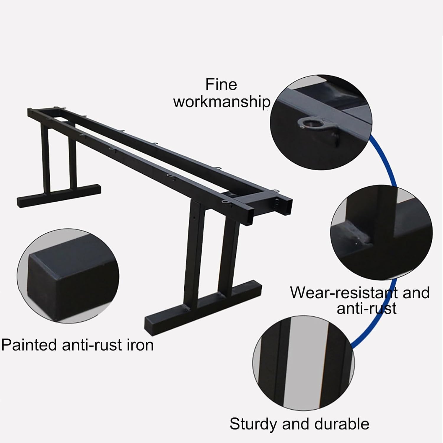 3-Seat Waiting Room Chair Bench, Plastics Reception Bench, Metal Frame, Seat Drain Hole Design, for Airport, Hospital, Bank, Salon, Barbershop,