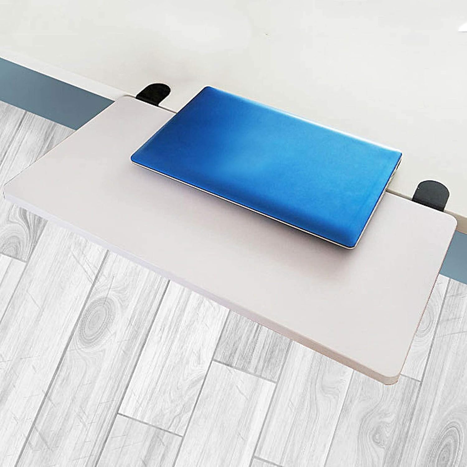 Keyboard Wrist Rest Ergonomic Keyboard Tray Table Extender Solid Wood Mouse Wrist Support Shelf Fold Down Clamp-on Armrest Pad,White-75cm