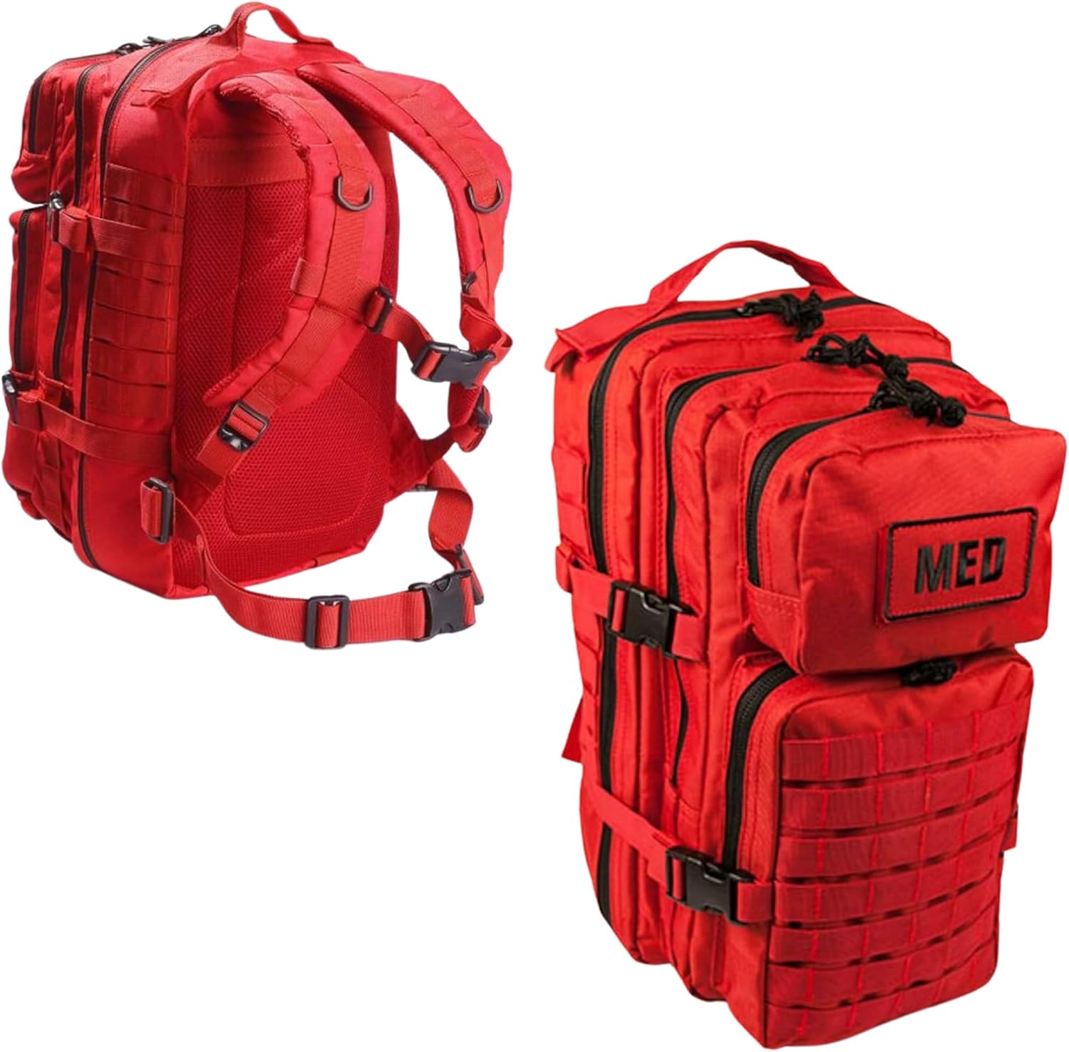 Luminary Tactical Trauma Kit Fully Stocked First Aid Kit Backpack EMS/EMT First Responder Medical Bug Out Bag for Preppers Professionals and Outdoorsman (Red)