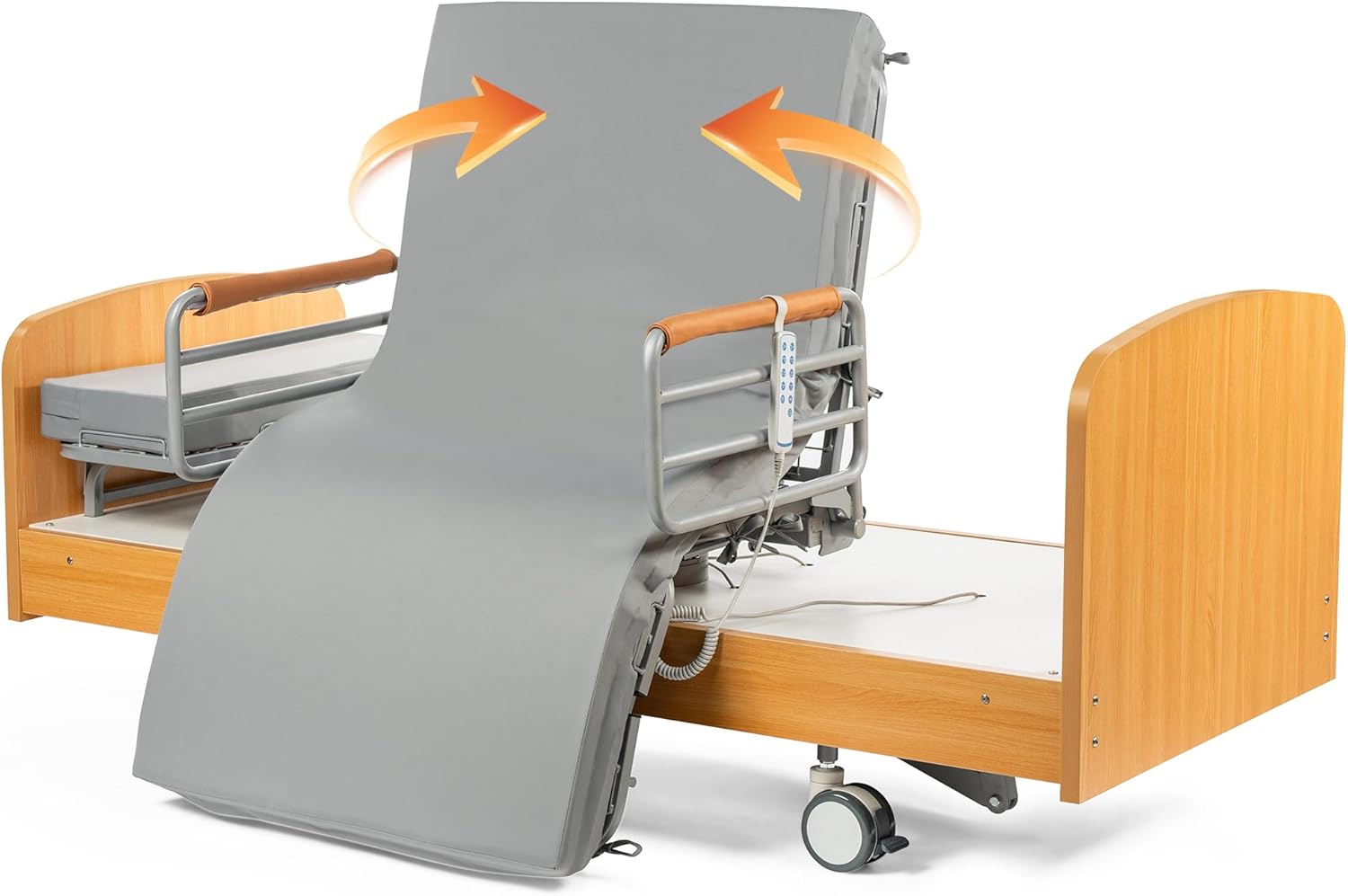 Rotating Multi-Functional Electric Hospital Bed, Rotates 90° From a Flat (Lying) Position to an Upright Seated Position, Making it Easy to Get Out of Bed. Easy Installation, 530 Lbs Capacity