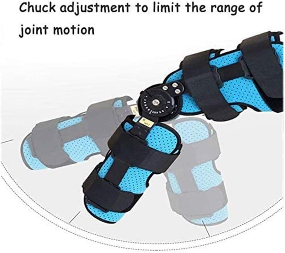 Adjustable ROM Hinged Knee Brace Leg Stabilizer, Post-Op Knee Brace for Recovery Stabilization Ligament/Sports Injuries Unisex,Blue