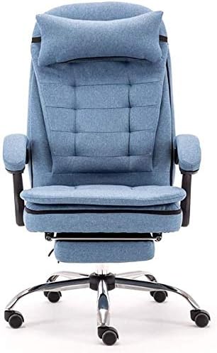 Executive Swivel Adjustable Swivel Office Desk Chair with Armrests Lumbar Support Desk Ergonomic Chair Computer Chair Removable and Washable Office Chair Reclining Boss Cha,Light Blue