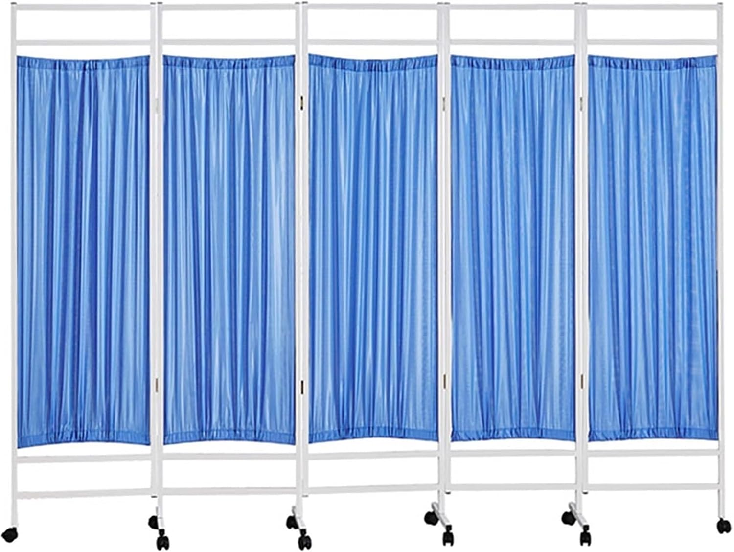 Rollable Medical Privacy Screen on Wheels, Portable Medical Privacy Screen, 3/4/5/6 Panels, Temporary Room Divider for Indoor Use with Wheels, Hospital/Clinic/Station (Bl