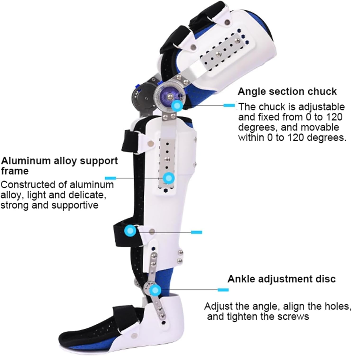 Articulated Hinged Knee Brace, ROM Adjustable Post Op Knee Immobilizer Recovery Support Knee Immobilizer Protector for Men and Women,Left (Right