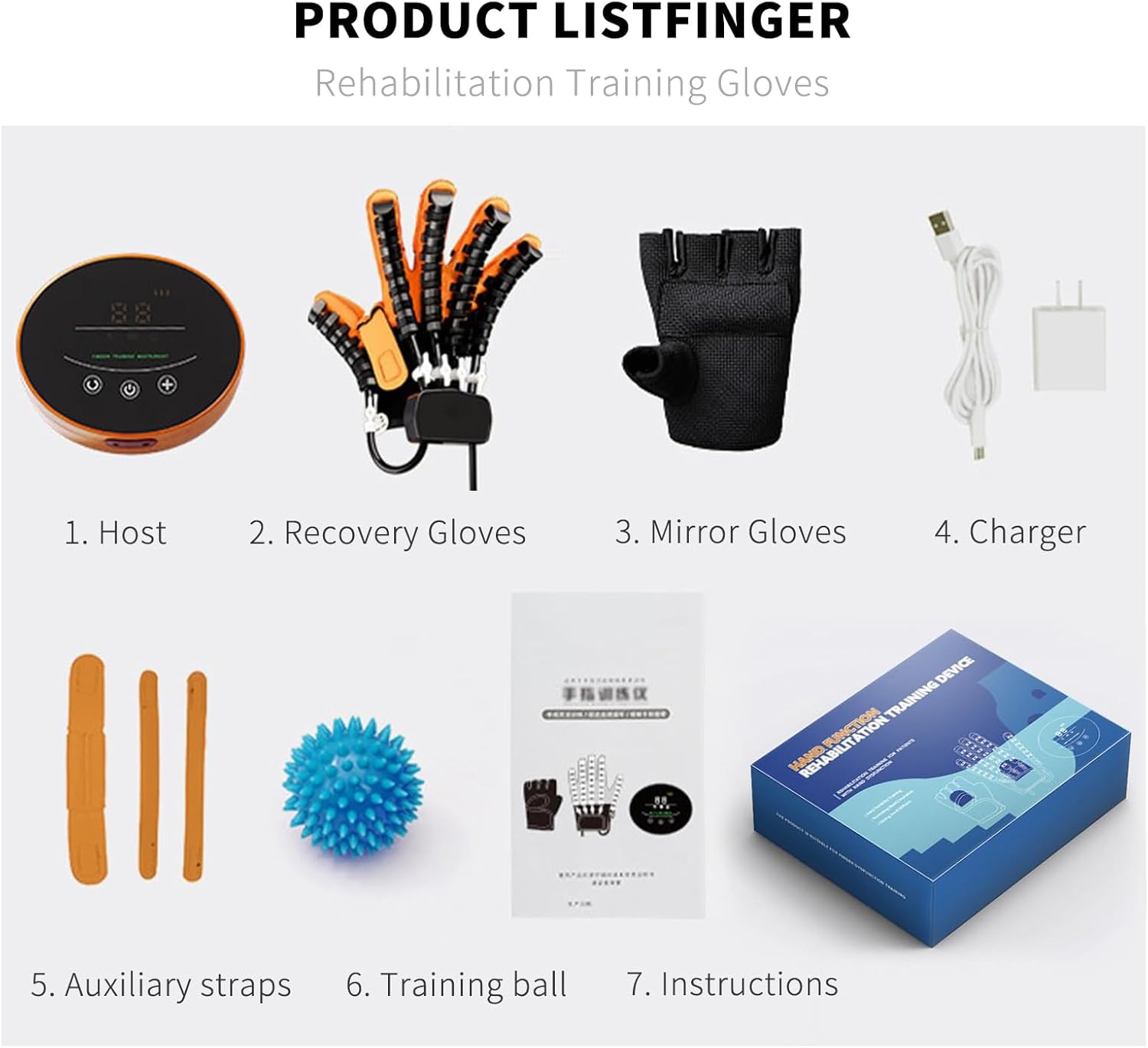 GAOXIAO Finger and Hand Function Rehabilitation Trainer Robot Rehab Gloves for Stroke Recovery Hemiplegia Patients, Both Hand Strength Exercise and Adaptive Training Left Right Finger B Right S