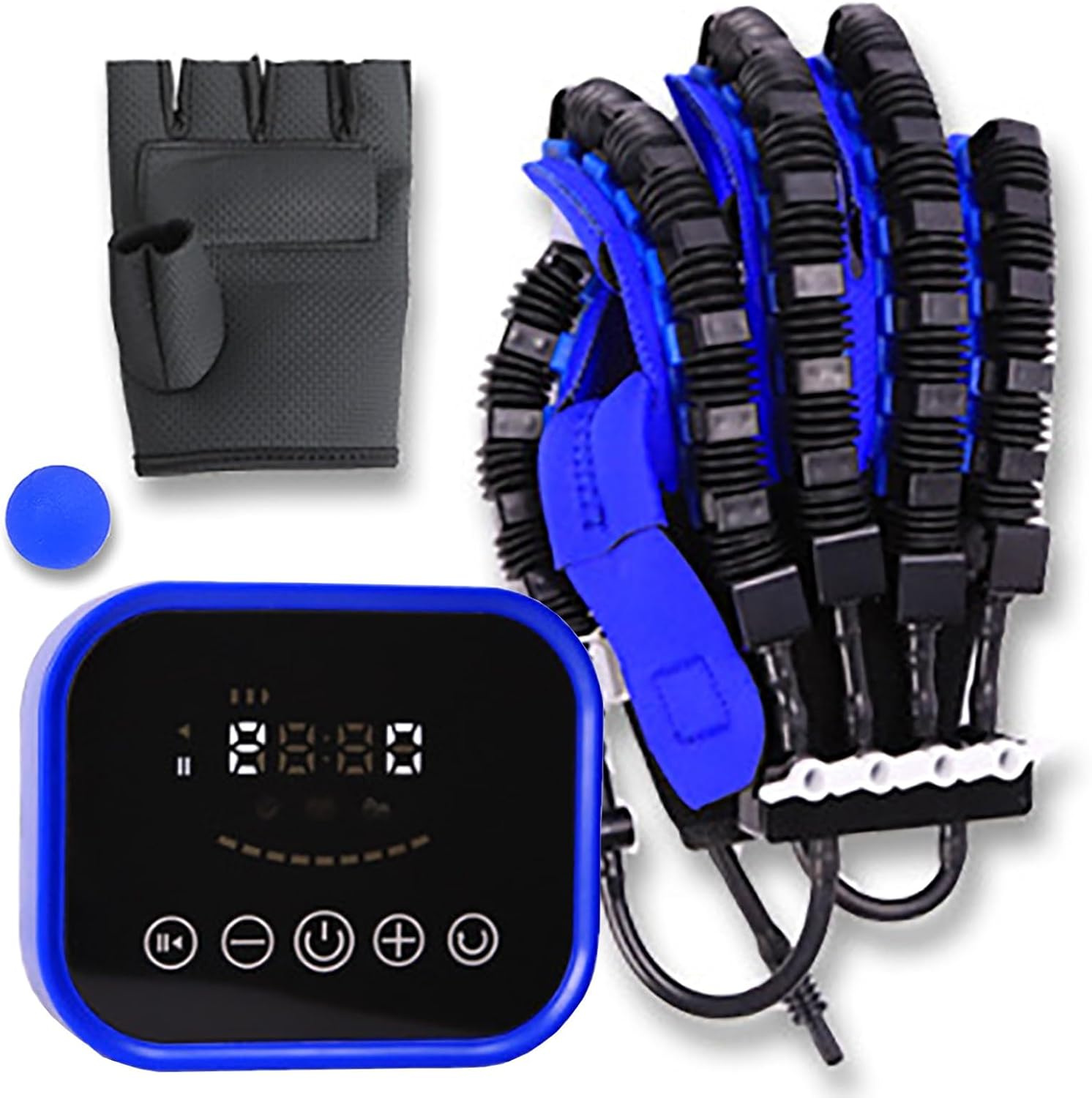 Finger Rehabilitation Robot Gloves, Stroke Hand Recovery Device for Hand Function Exercise, with LCD Display, Independent Finger Training, Easy to Put on and Remove