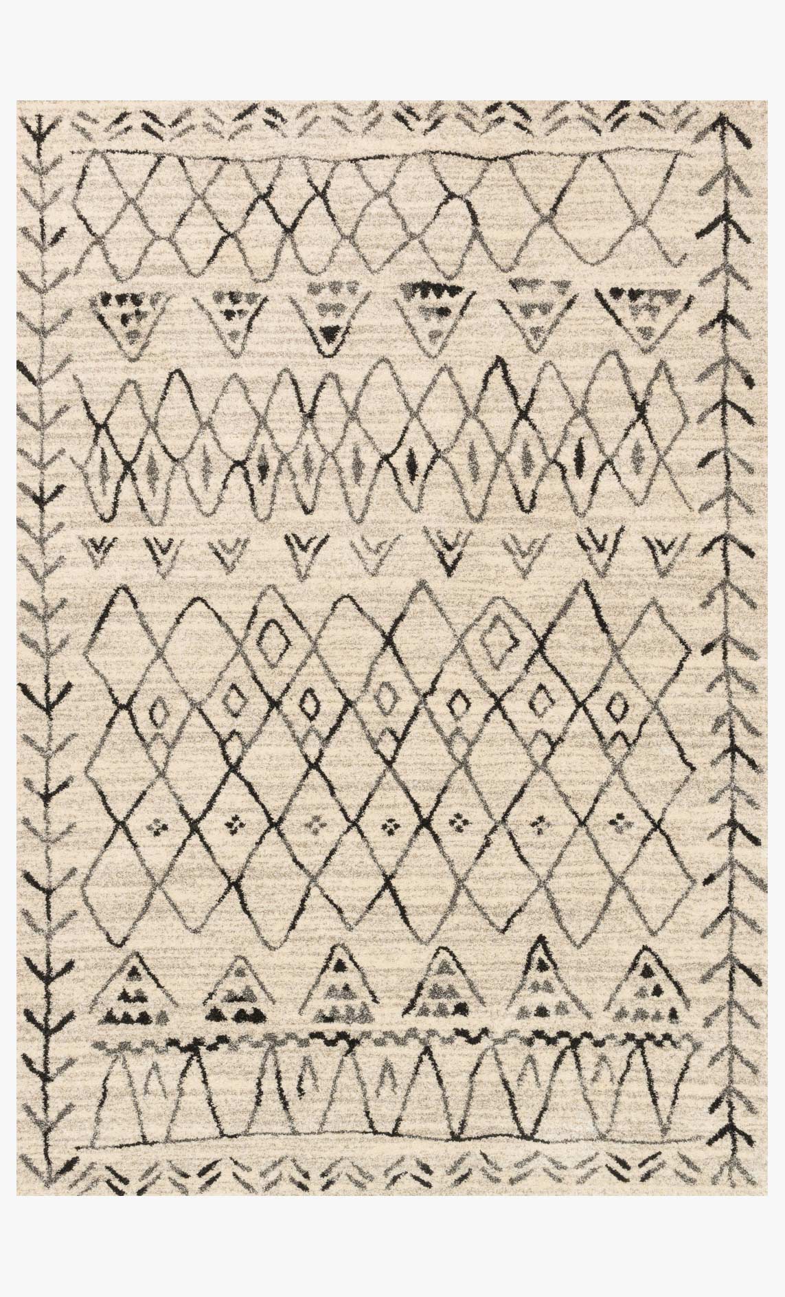 Loloi Emory Collection - Transitional Power Loomed Rug in Heather Gray & Black (EB-09)