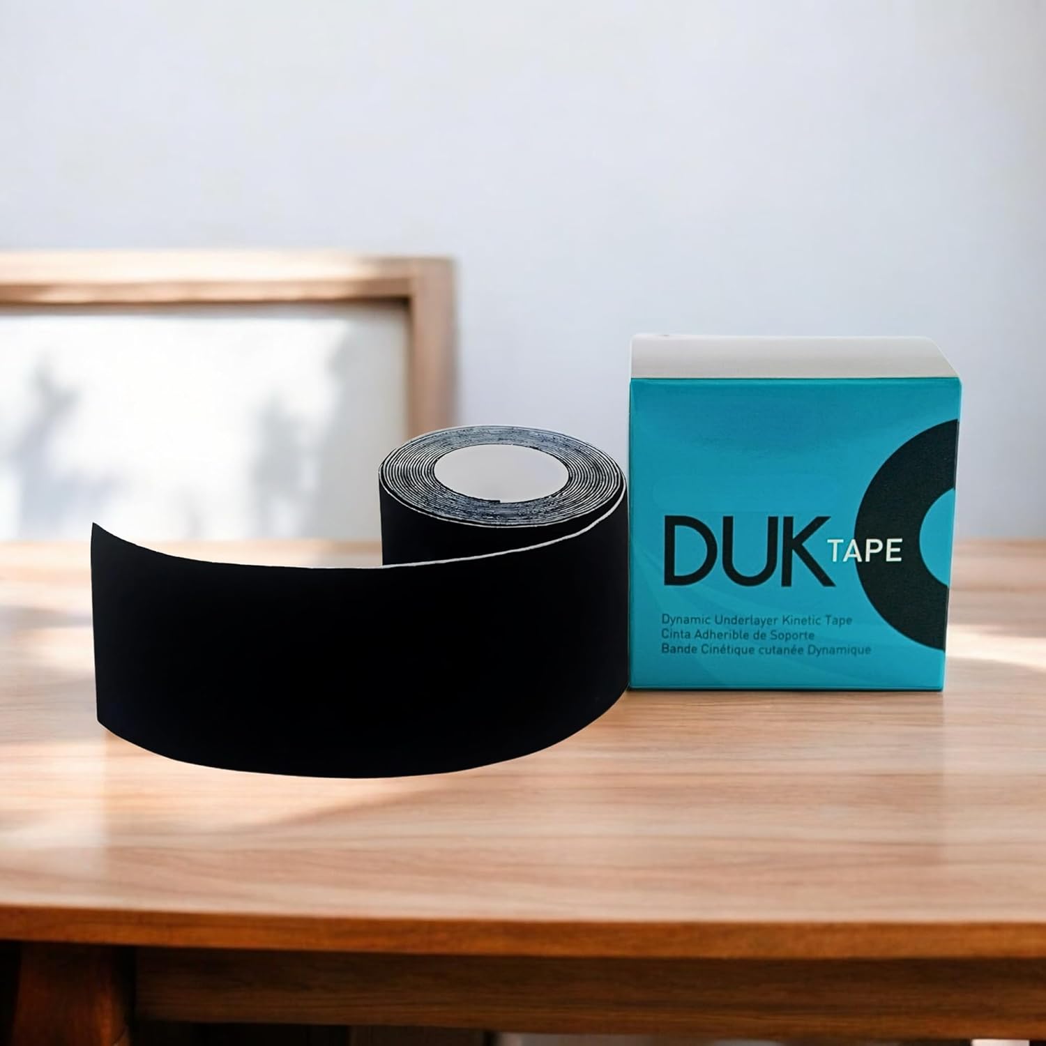 Athletic Sports Tape for Nikken KenkoTherm DUK Black Kinesiology Tape Roll 19130, Athletic Kinesiology Muscle Support, Stretchy Cotton Joint Taping for Athletes' Knee, Ankle, Shoulder & Feet (6 Pack)