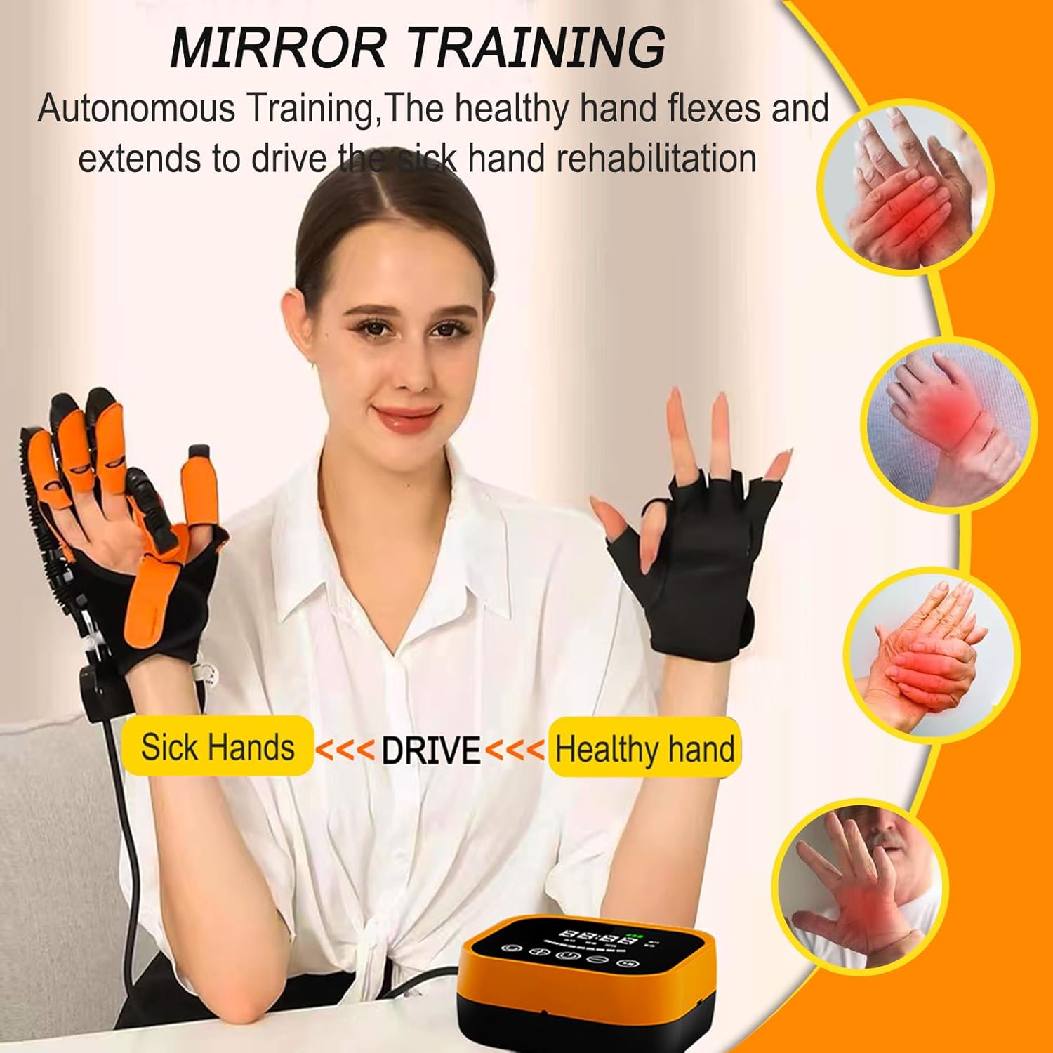 Rehabilitation Robot Gloves Upgrade Stroke Hand Therapy Equipment, Automatic Hand Trainer Gloves
