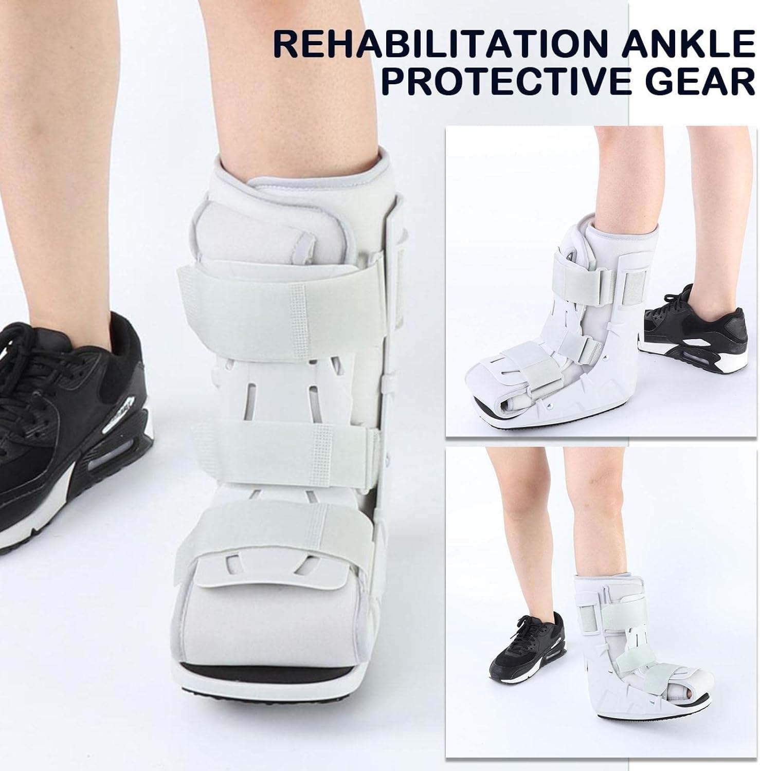 Walking Shoes Walk Boot Foot Dual Airbag Protection Walker Brace Support For Fractures Of The Foot Severe Ankle For Sprained Ankle, Broken Foot Or Achilles Tendonitis (Size : Large)