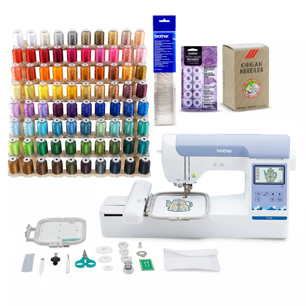 Brother Elite PE900 Large Embroidery Machine with Wireless LAN Bundle (5 Items)