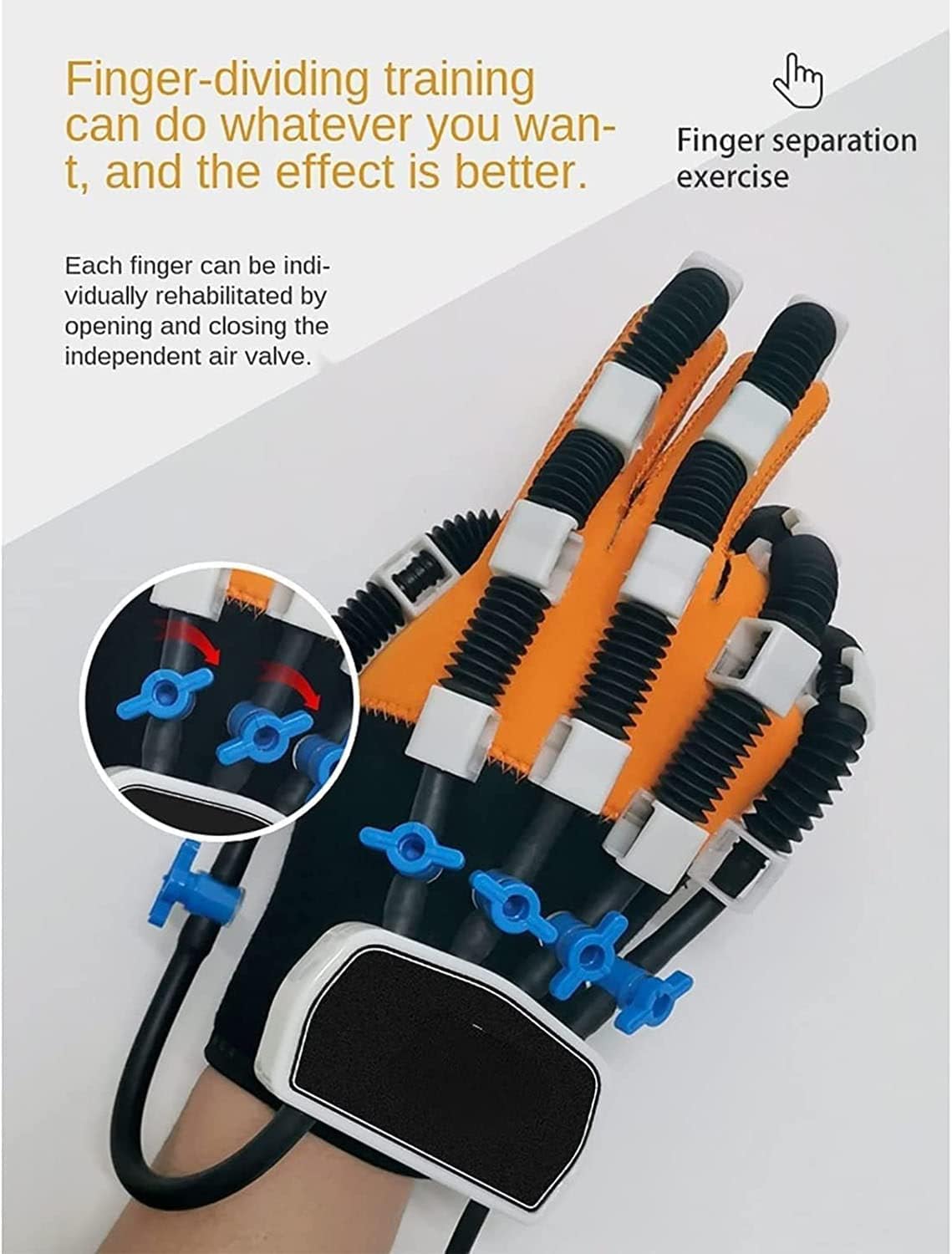 KouRy Self-Training Rehabilitation Robot Gloves, Hand Rehabilitation Device for Stroke Hemiplegia Finger Rehab Training Orthotics Training Intensity Can Be Adjusted (Size : Righthand XL)