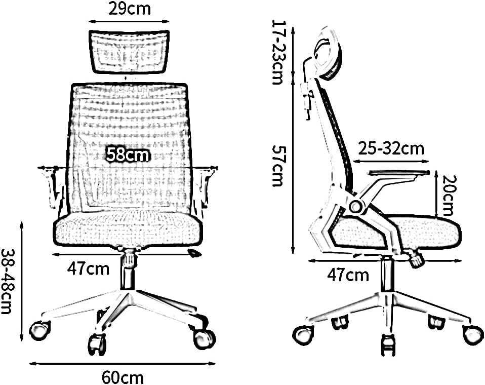 Ergonomic Design Chair Office Chair High Back Flip-up Armrest Adjustable Headrest Breathable Mesh Lumbar Support Tilt Function Tables and Chairs Grey Unisex(