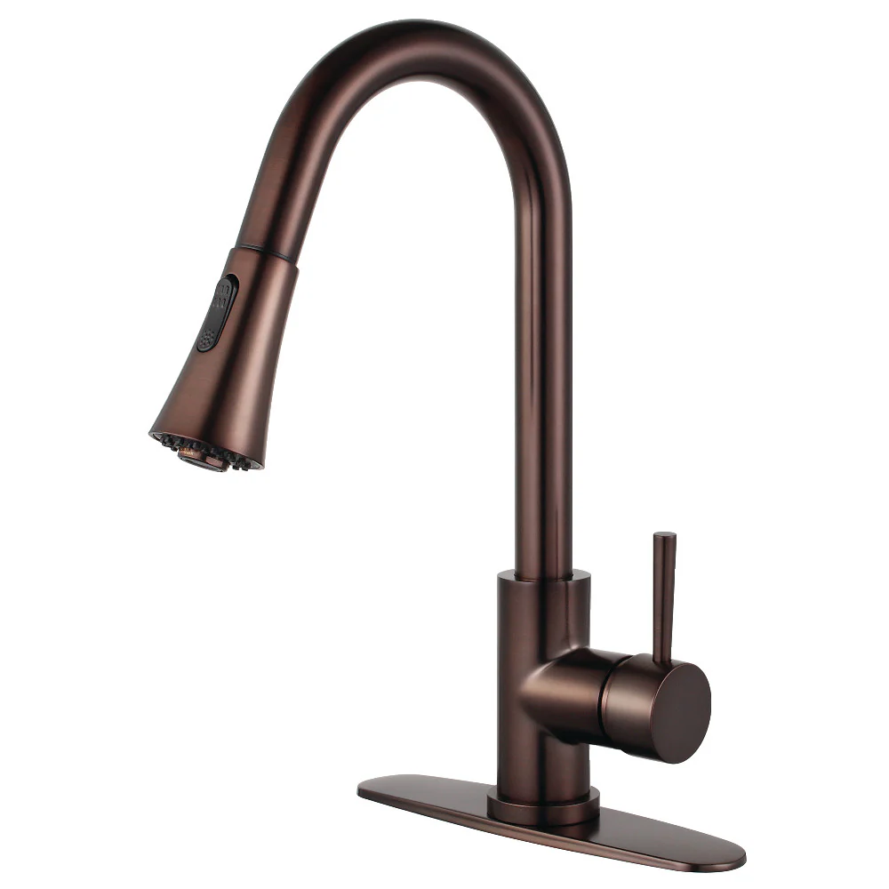 Kingston Brass Gourmetier Concord Single-Handle Pull-Down Kitchen Faucet, Oil Rubbed Bronze (LS8725DL)