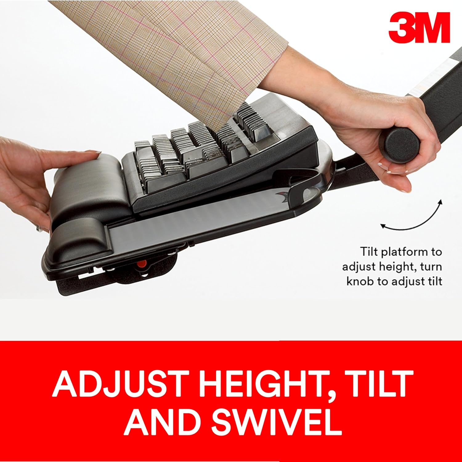 3M Keyboard Tray, Just Lift To Adjust Height And Tilt, Sturdy Tray Includes Gel Wrist Rest And Precise Mouse Pad, Swivels Side To Side And Stores Under Desk, 23