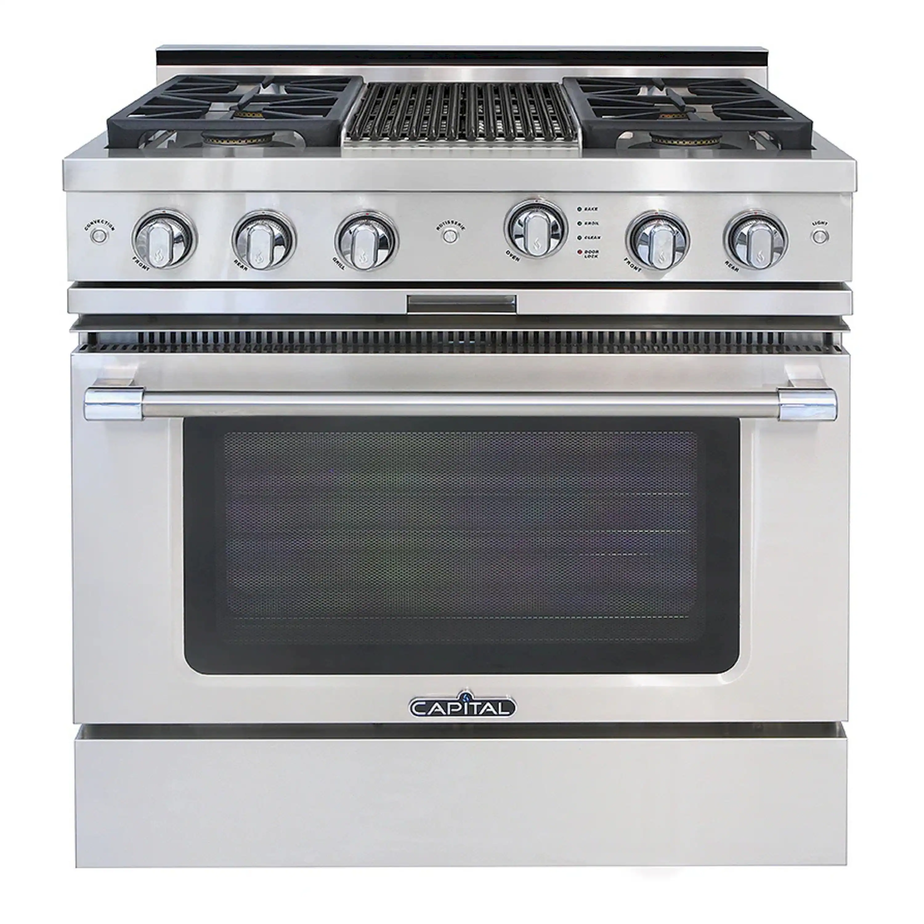 Capital 36-Inch Grand Chef Gas Range in Stainless Steel with 4 Sealed Burners & Grill (GSCR362B2)