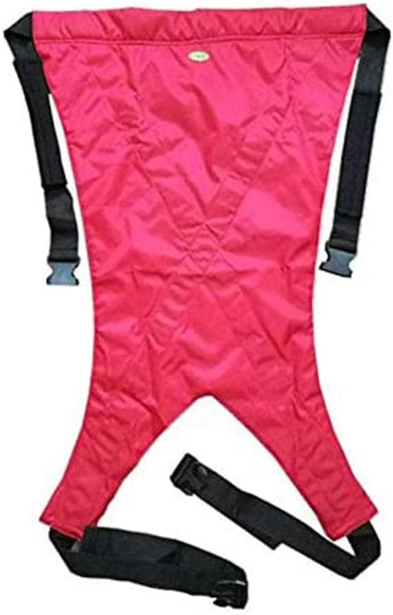 Transport Heavy Duty Transfer Sling,Universal Patient aid Sling,Mesh Patient Lift Sling,Divided ?Leg Sling for Disabled,with Head Support and Commode Opening Medical Disabled Sling,B (Red)