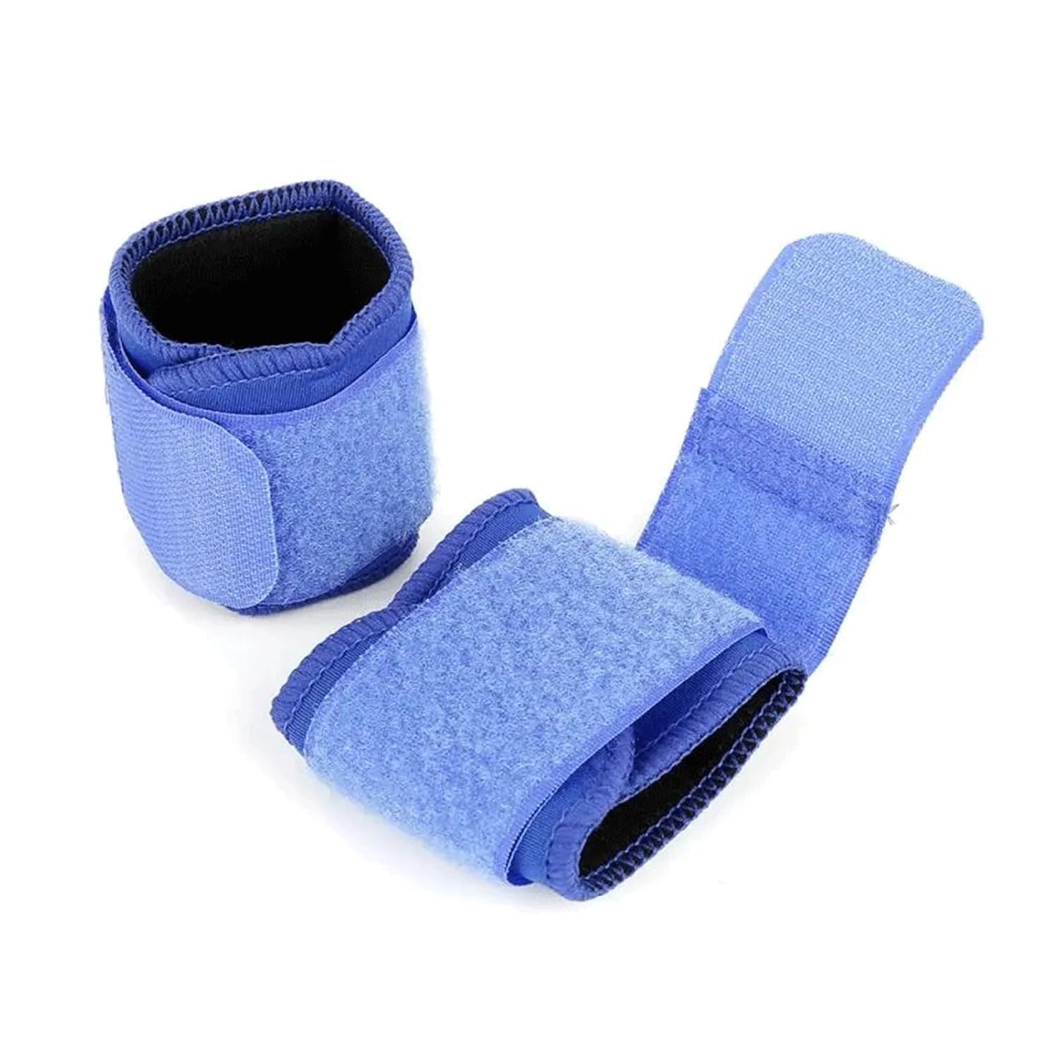 Sport Wristband Adjustable Sports Wrist Brace Injury Wrap Bandage Support Gym Strap Safety Protector 1Pair(Blue)