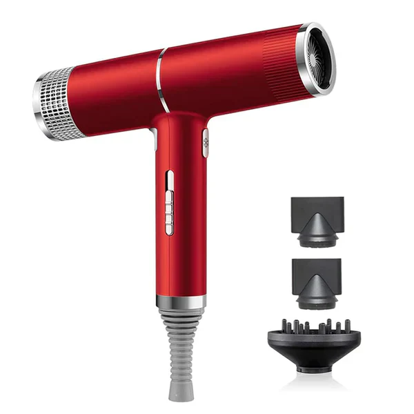 Metallic Red Hair Dryer with High-Speed Motor
