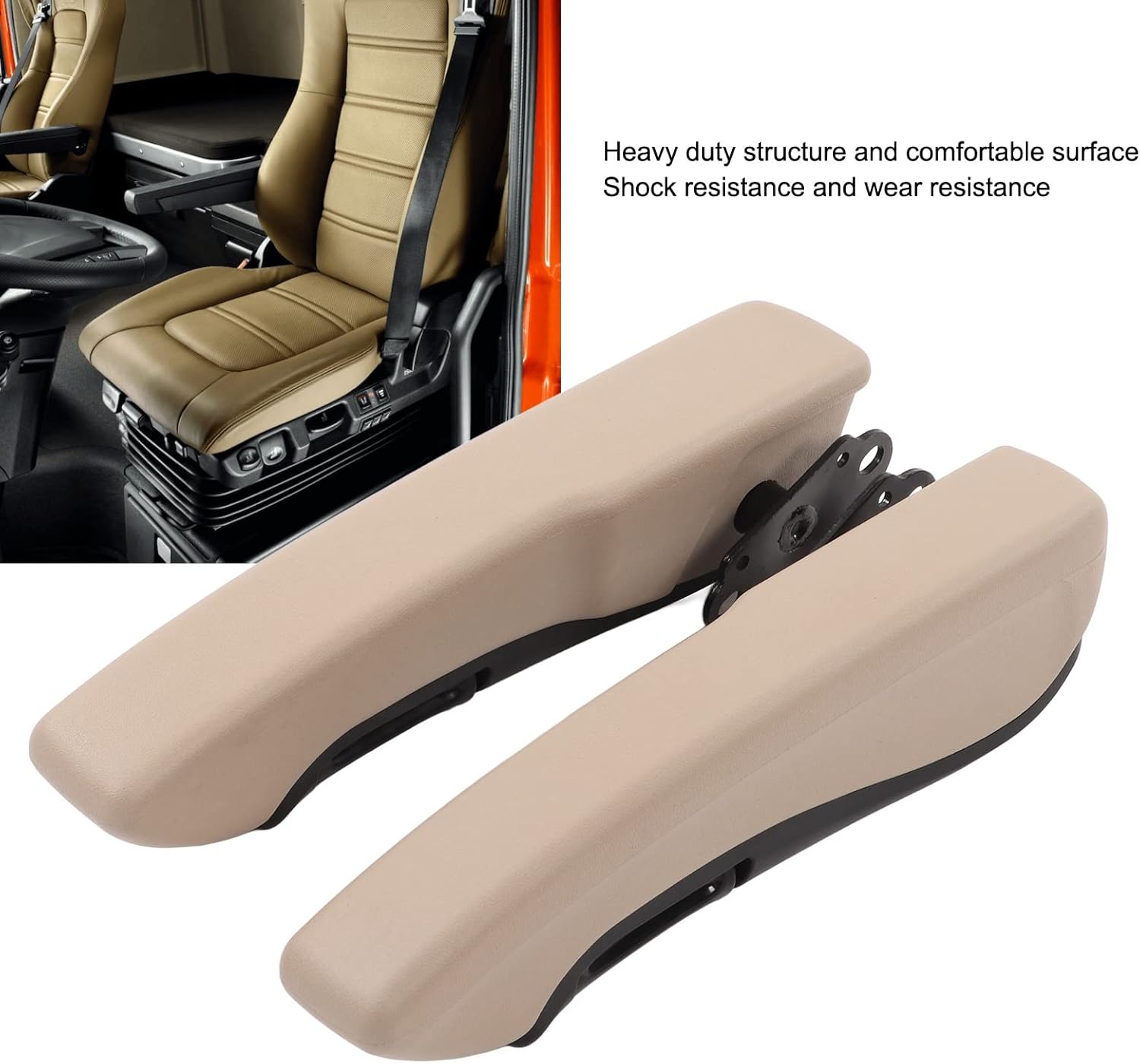 1 Pair Car Armrest, Car Arm Pad 0‑120 Degree Car Wrist Rest Interior Beige Universal for RV Trucks