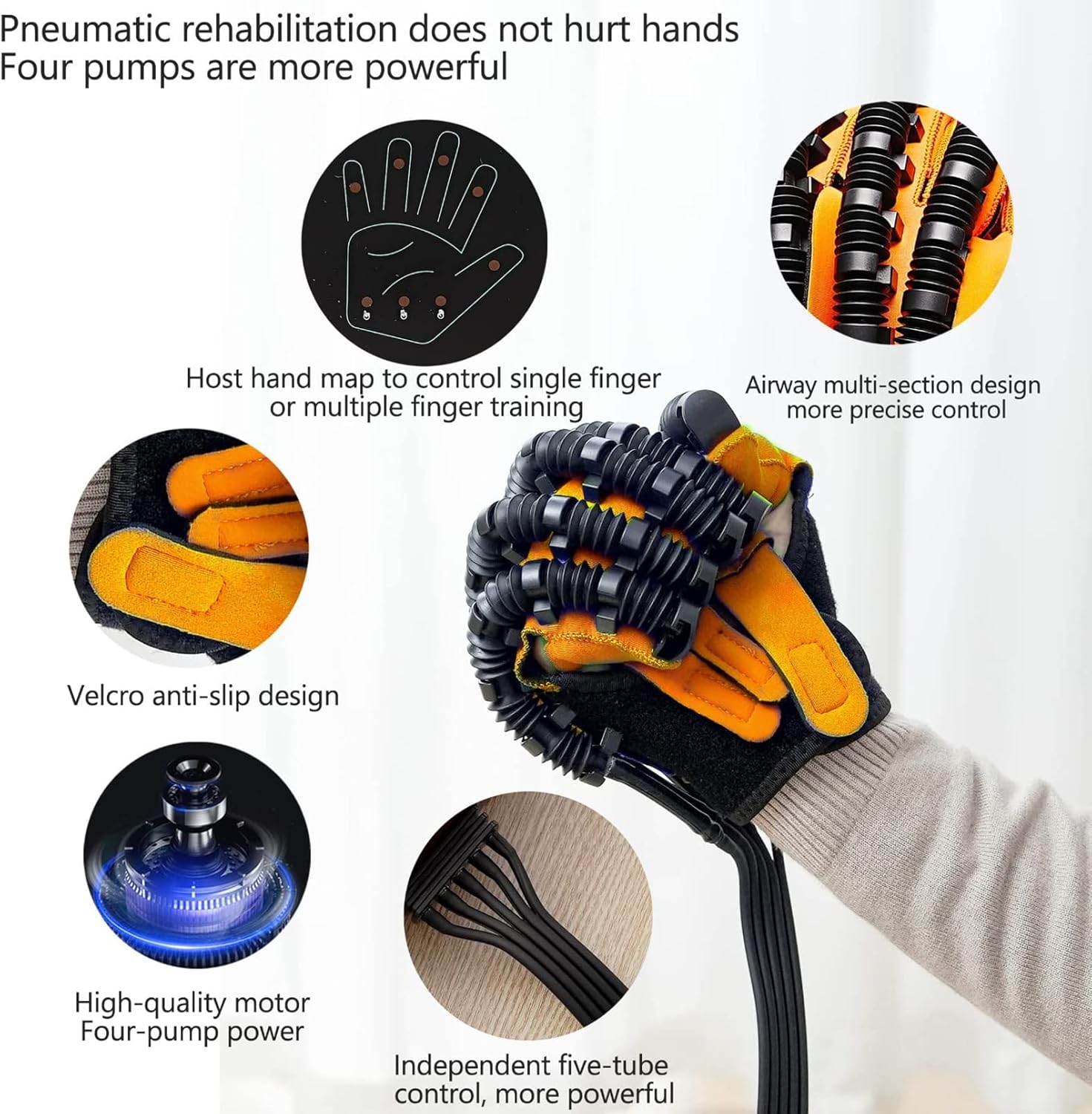 Rehabilitation Robot Gloves Finger Training Help Patient with Hand Dysfunction to Independently Carry Out Rehabilitation Training(Size:XL Code,Color:Right Hand)