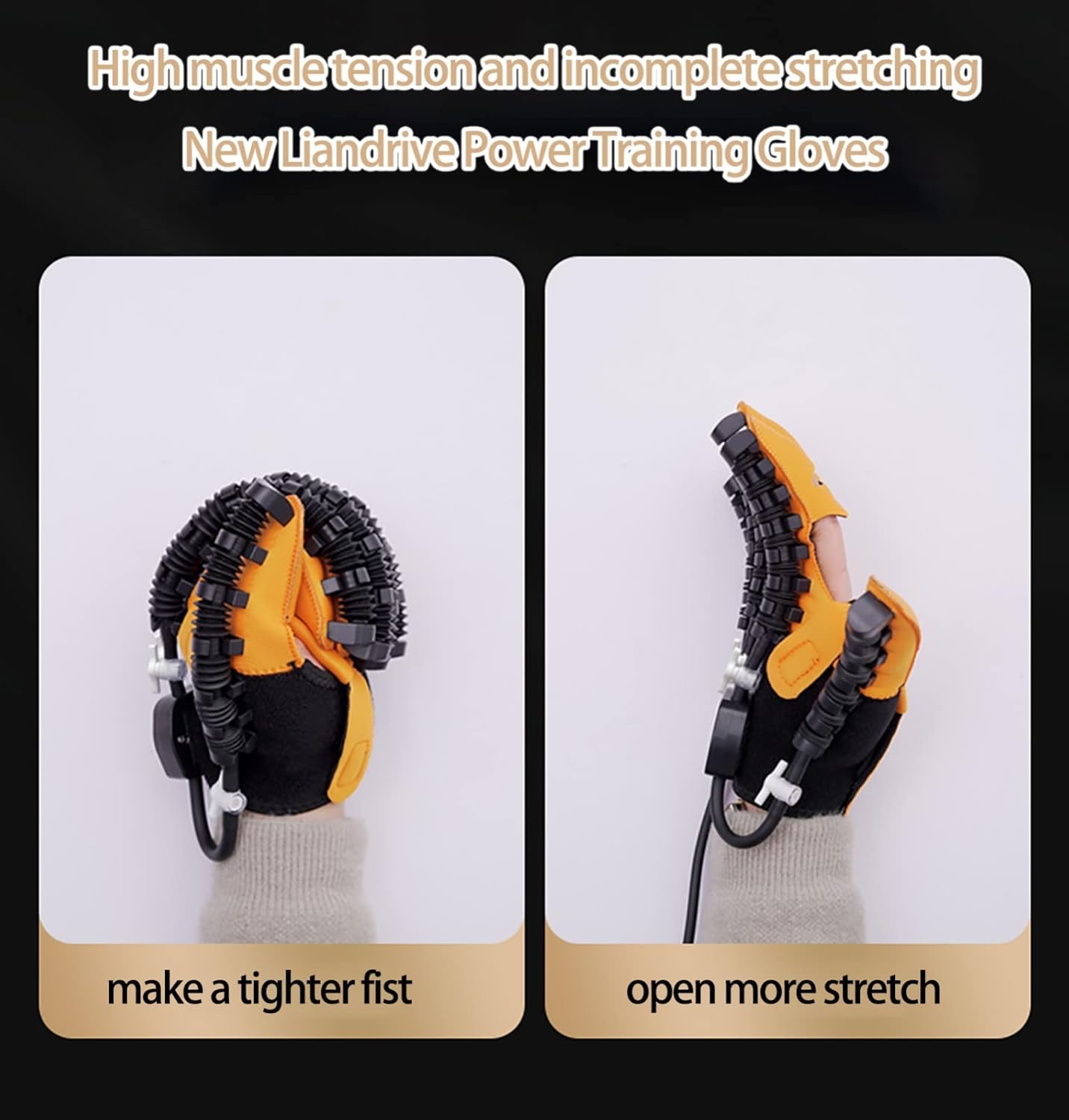 Rehabilitation Robot Gloves, Smart Chargeable Finger Training Rehab Orthotics Rehabilitation Gloves for Stroke Patients with Hemiplegia