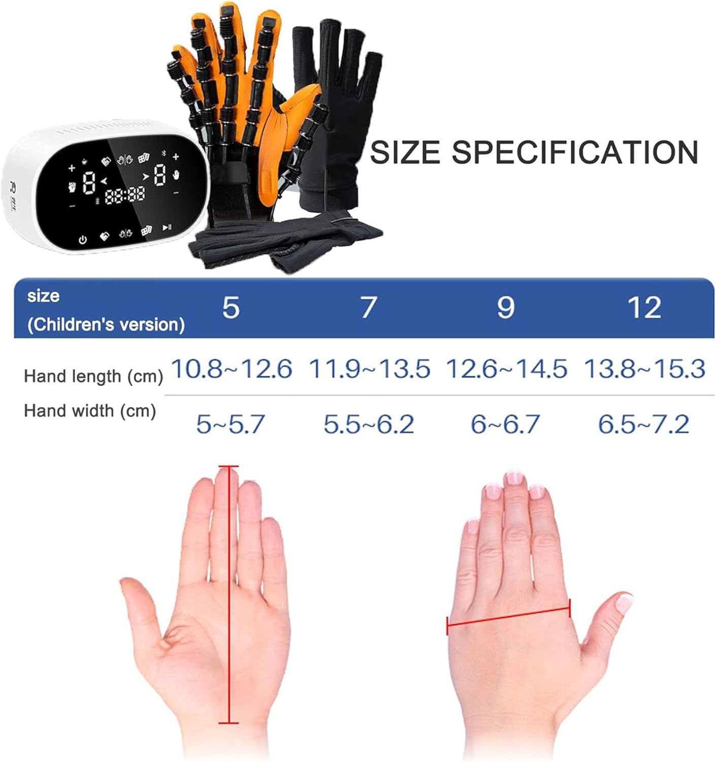 Rehabilitation Robot Gloves,for Patients with Hand Dysfunction,Finger Rehabilitation Gloves for Stroke Hemiplegia Patients,Finger Straightening Brace Guard Protector(Child)