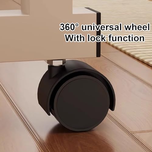 Over Bed Table with Wheels, Table Over Bed, Adjustable Overbed Table, Adjustable Height and Width Office Desk, Standing Workstation Laptop Cart, for Laptop, Eating, Home, Hospital (Color : W