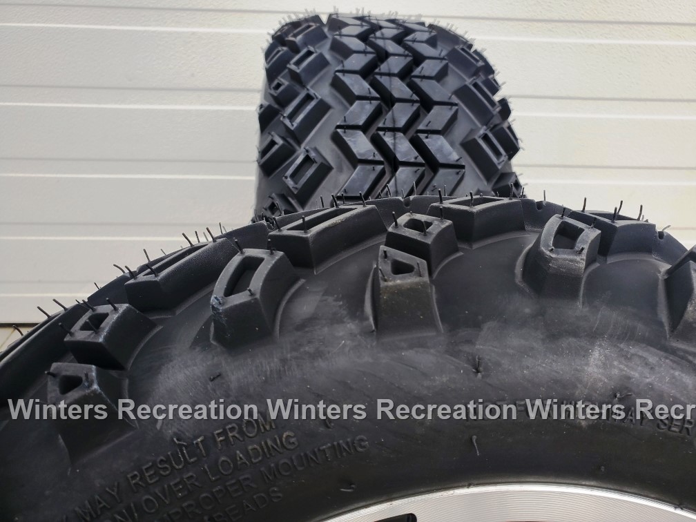 COMPLETE SET! 14′′ Atlas Gloss Black With 23′′ Desert Eagle Tire Wheel Assembly With Club Car Center Cap Set