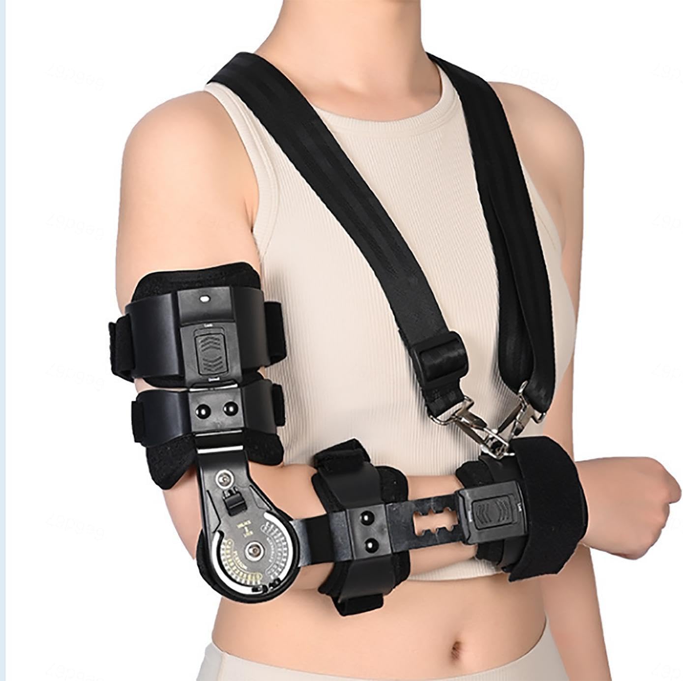 ROM Hinged Elbow Post Op Brace for Sleeping,Adjustable Support Sling Stablizer Splint Immobilizer for Tendonitis, Arthritis and Pain Relief,Arm Injury Recovery Support,Right