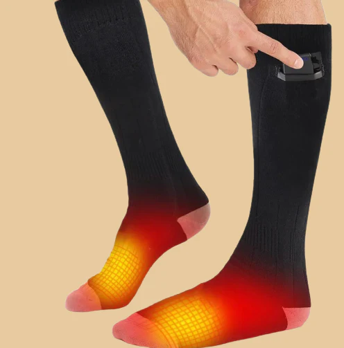 Rechargeable Electric Heated Socks - 2 Pairs with 3 Heat Settings