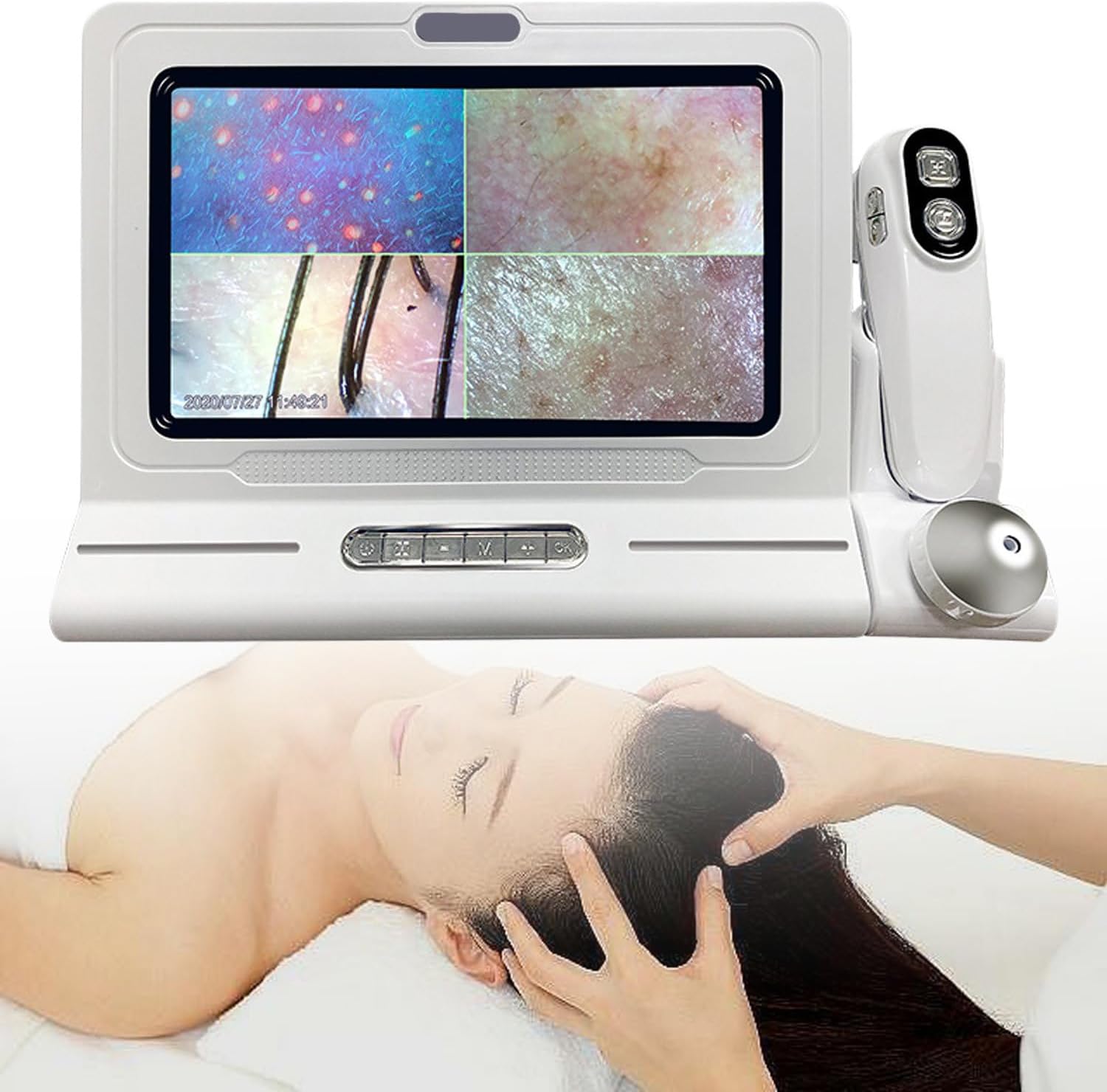 Skin Hair Analyzer, 11 Inch LCD Screen Digital Skin Diagnosis Scanner System Hair Analyzer Analysis Scanner Hair Analyser Machine Digital Skin Health Detection for Home Salon Use