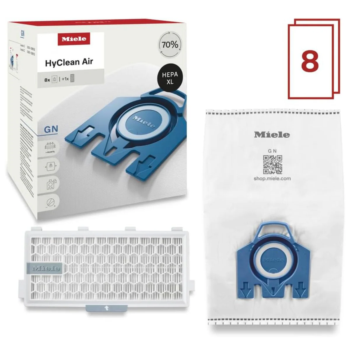 Miele AirClean 3D Allergy XL-Pack, GN FilterBags