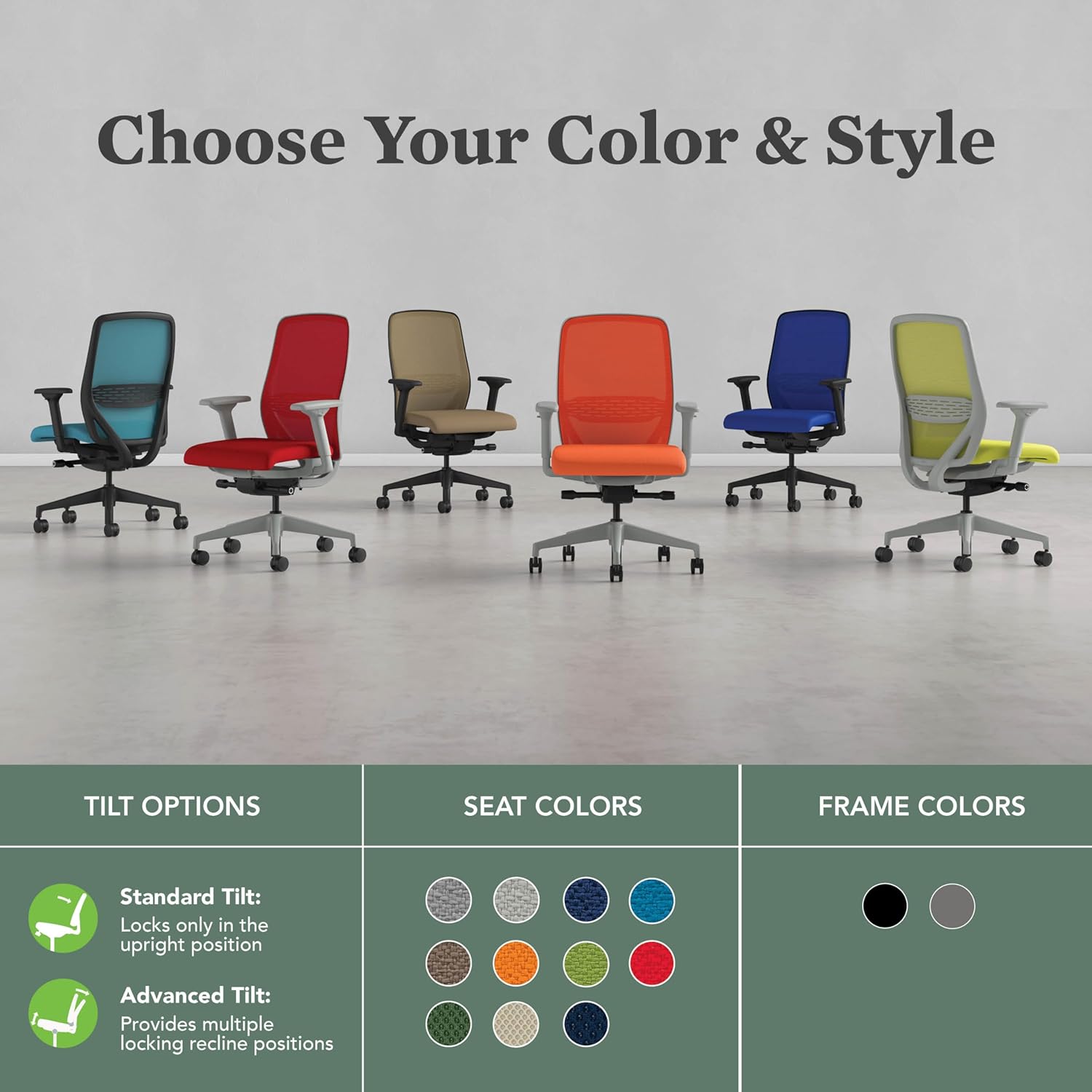 HON Nucleus Task Chair, Advanced Synchro-Tilt Control, Office Chair with Lumbar Support, Height and Width Adjustable Arms, Titanium Frame, Frost