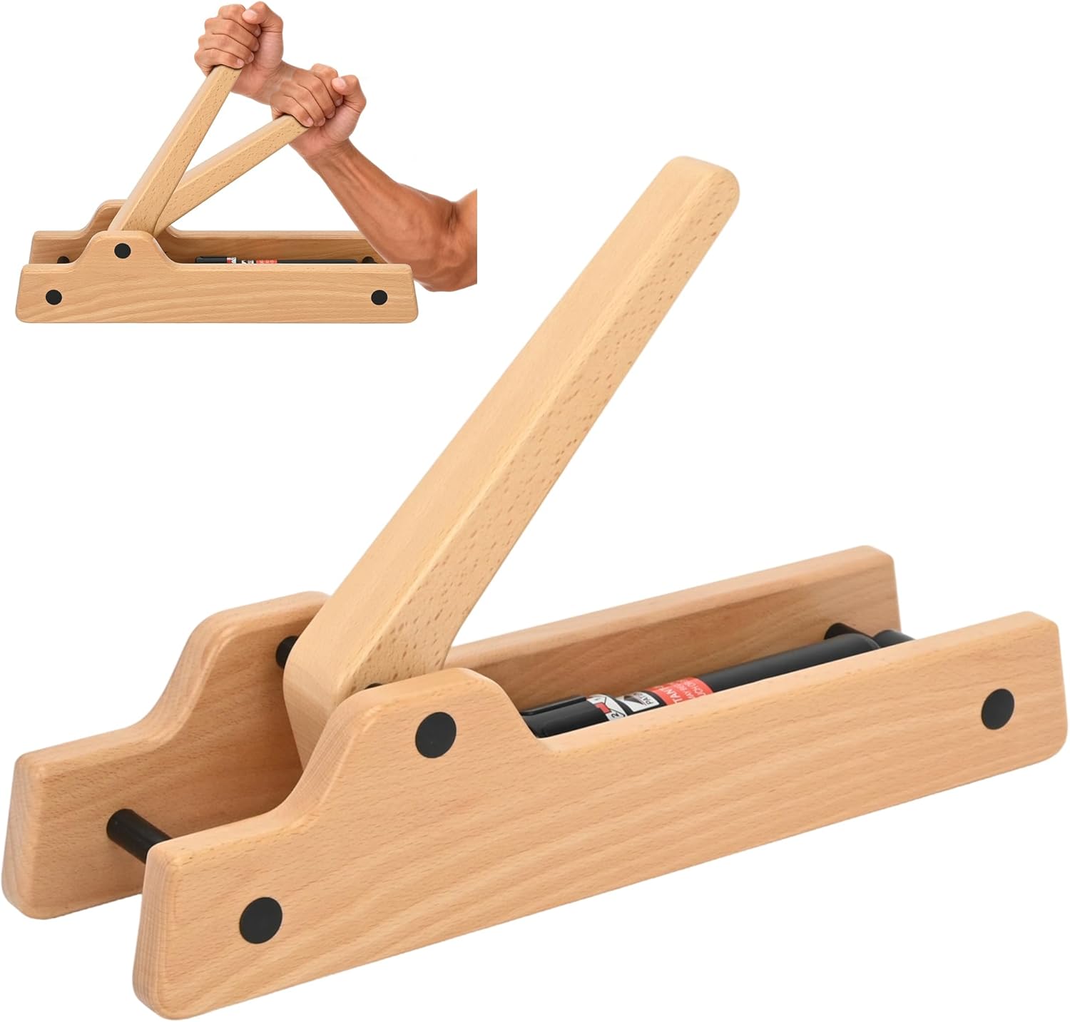 Arm Wrestling Training Equipment, Wooden Forearm Strengthener with 12 Adjustable Hydraulic Resistance Levels, Arm Strength Trainer for Home Gym Equipment, Wrist & Grip Training for All Skill Levels