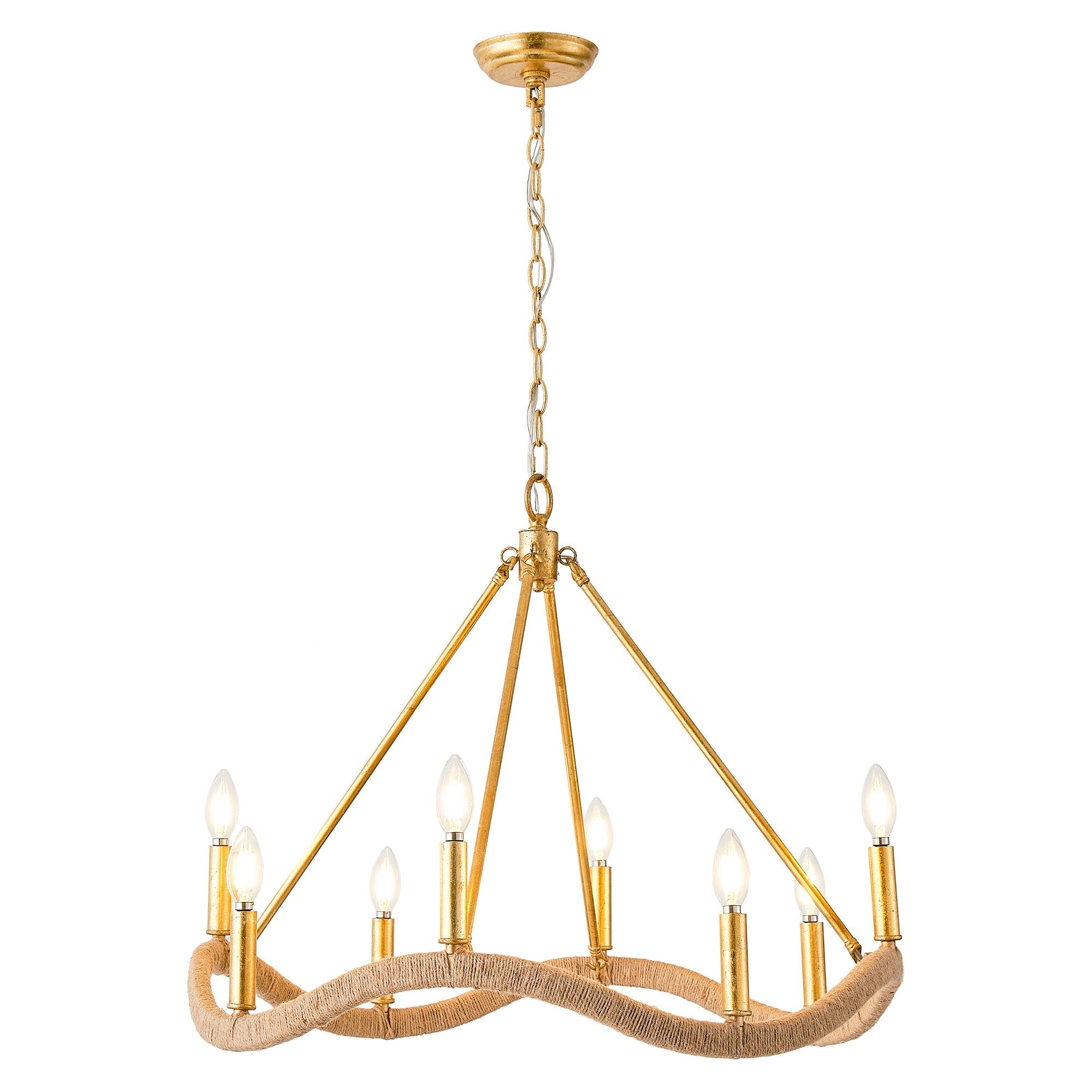 Parrot Uncle 8-Light Golden Modern Candle Chandelier (BBD3007)