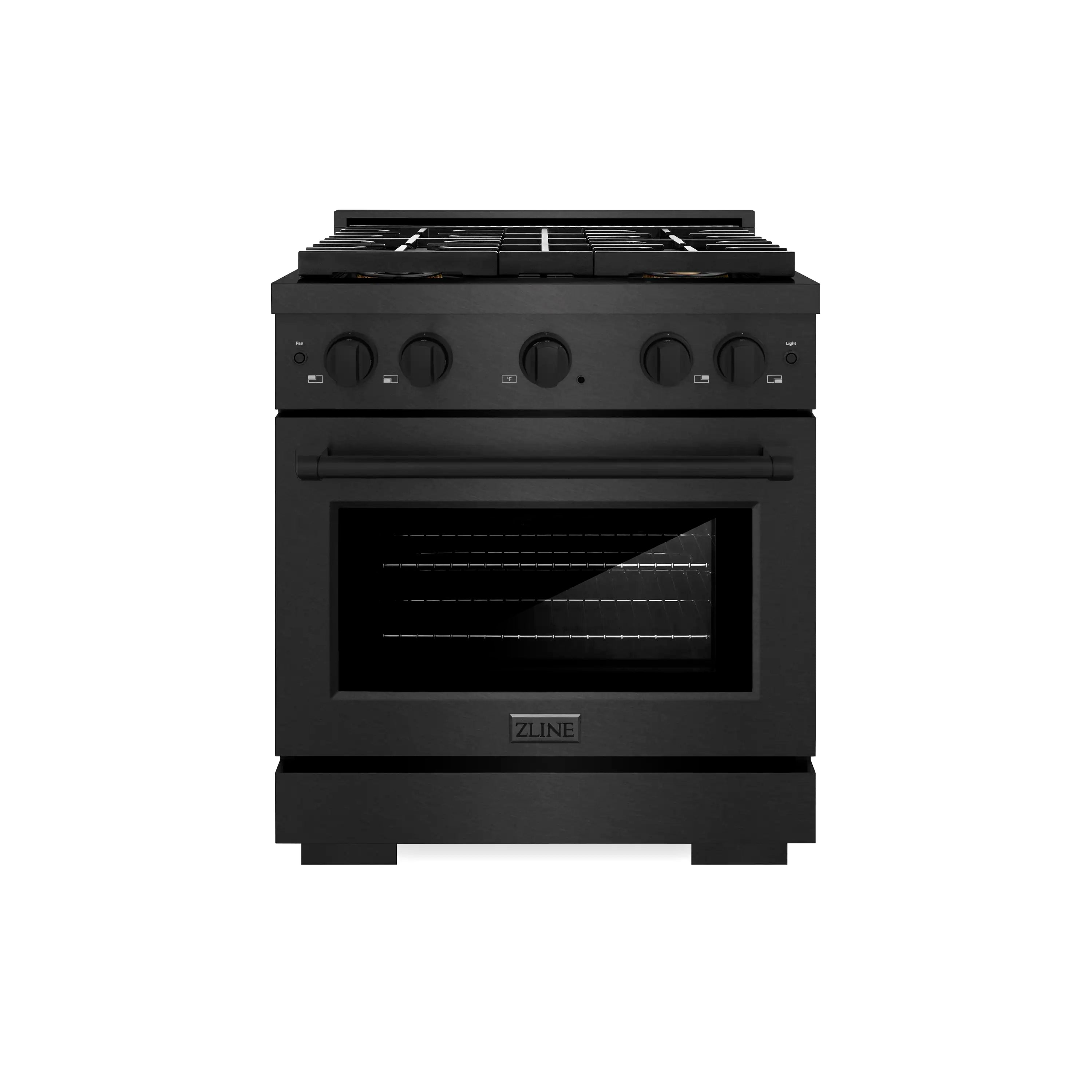 ZLINE 30-Inch 4.2 Cu. Ft. Paramount Dual Fuel Range with 4 Burner DuoPro Cooktop in Black Satin Stainless Steel (PSDRBS-30)