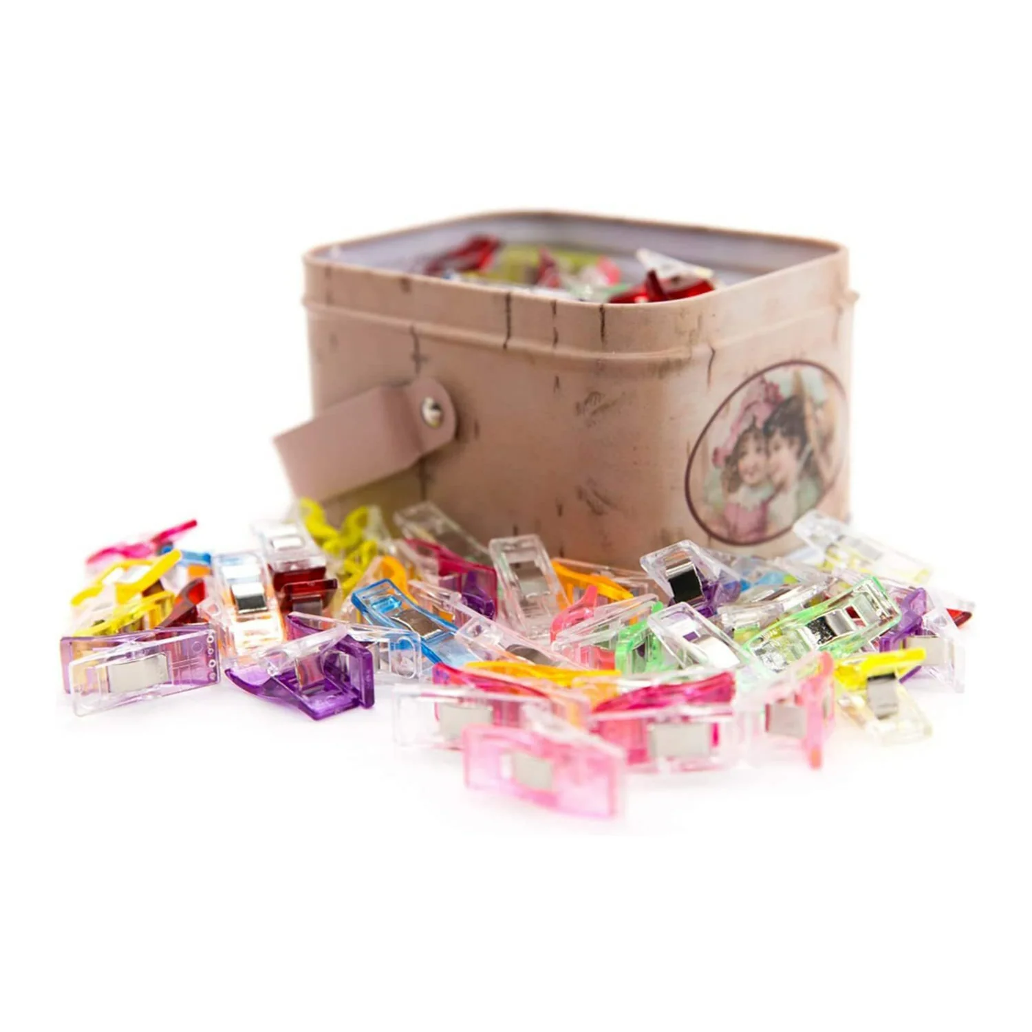 GDMINLO Multipurpose Sewing Clips for Quilting and Crafts with Tin Box(100-Pack)
