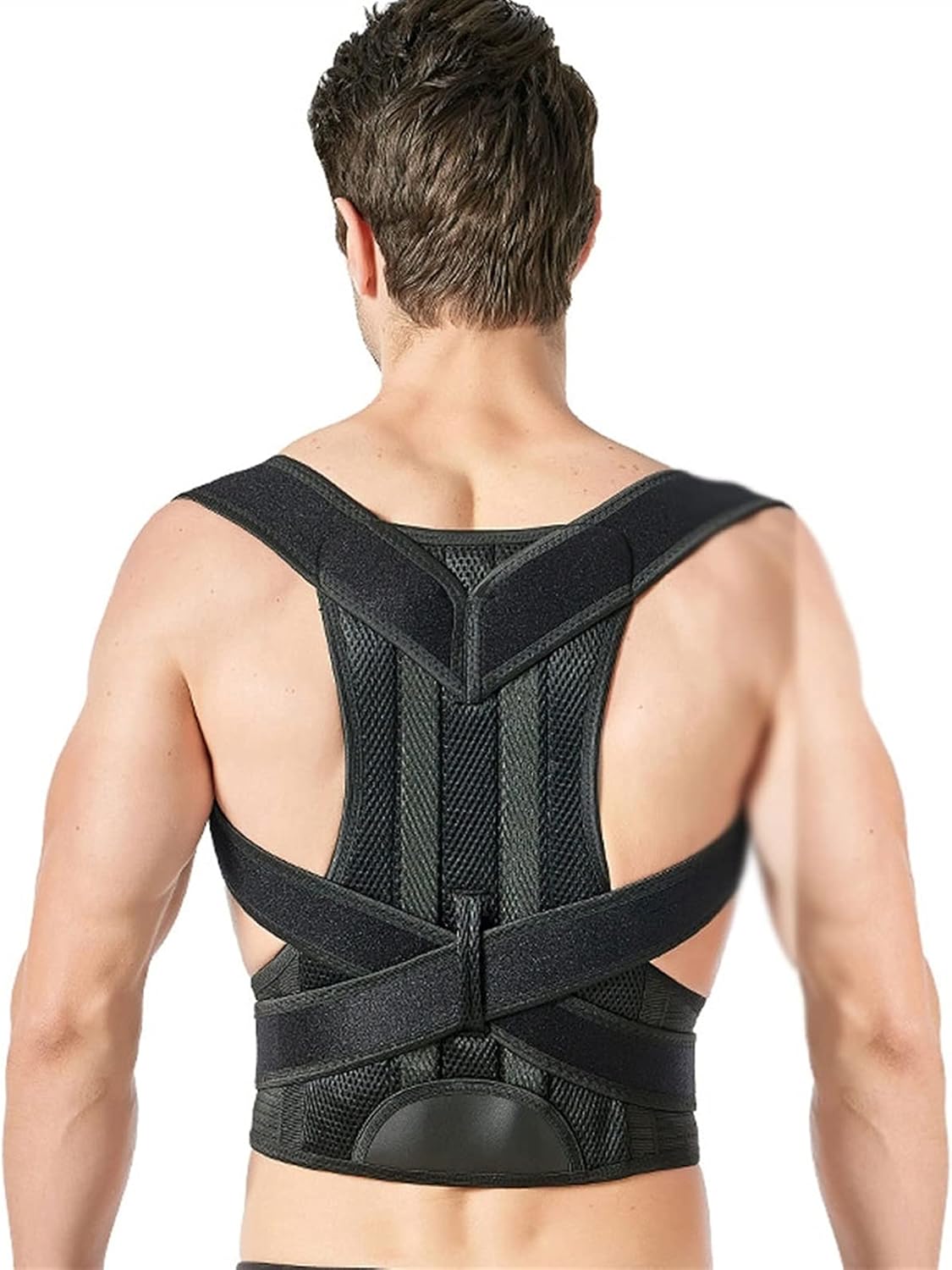 Posture Corrector for Men and Women Back Brace Lumbar Support Belt with Breathable Elastic Waist Bands Support Bars Posture Improve Back Pain Relief,