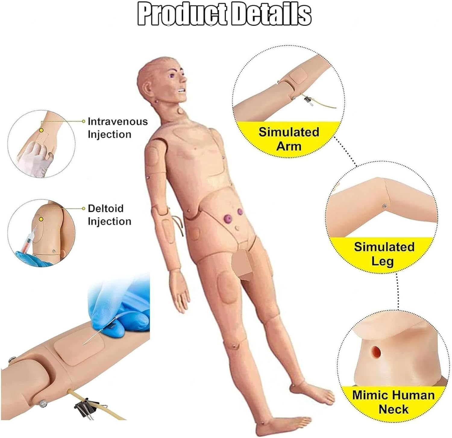 Patient Care Manikin, Training Manikin Teaching Model Nursing Medical Science School Patient Care Full Body for Students Education Teaching Medical Training Skills