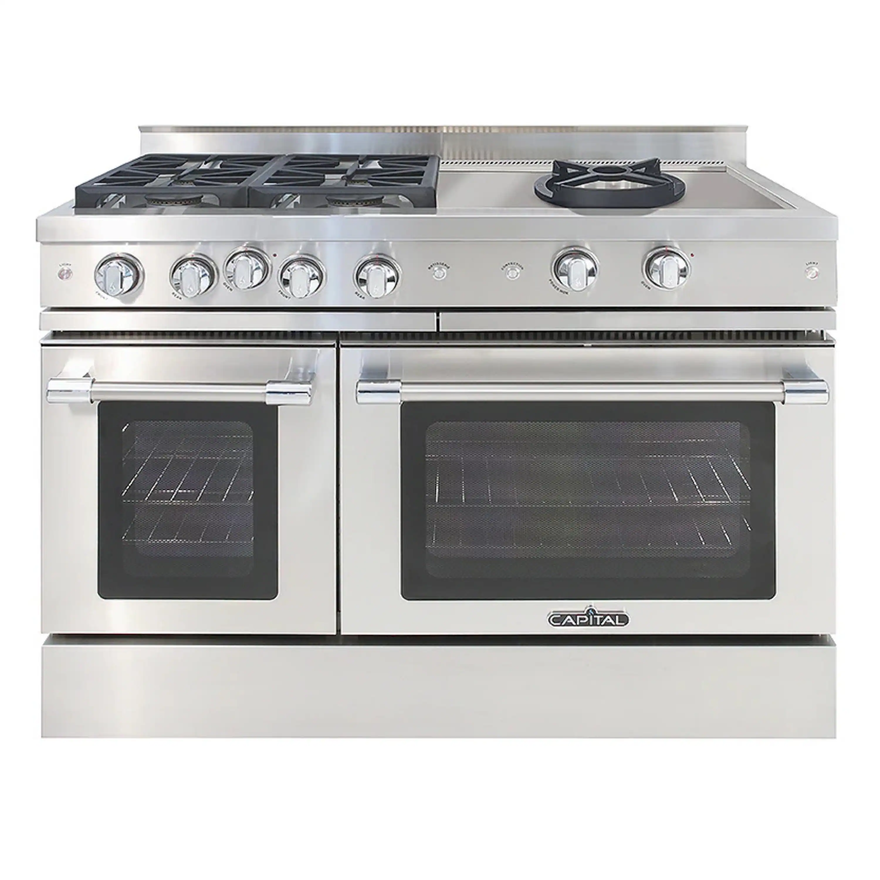 Capital 48-Inch Classic Chef Gas Range in Stainless Steel with 4 Sealed Burners & 24-Inch Sealed Power Wok (MCR484W)