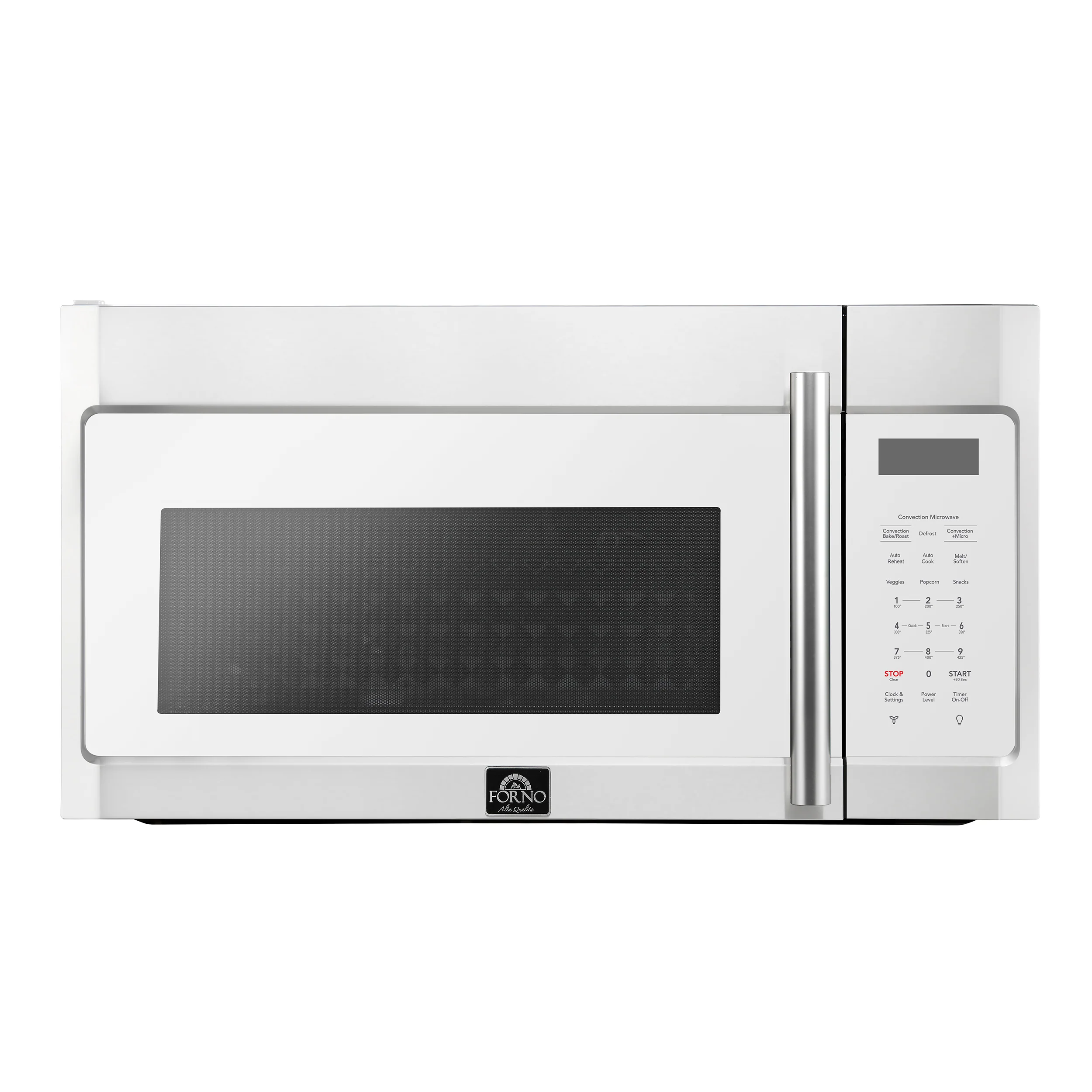 Forno Fornace 30-Inch Over-the-Range Convection Microwave in White with Stainless Steel Handle 鈥?1.5 cu.ft, 300 CFM Vent, Touch Control, LED Light (FOTR3038-30WHT)