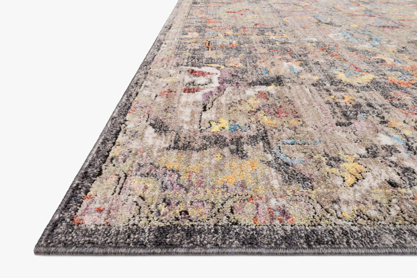 Loloi Medusa Collection - Contemporary Power Loomed Rug in Charcoal & Fiesta (MED-06)
