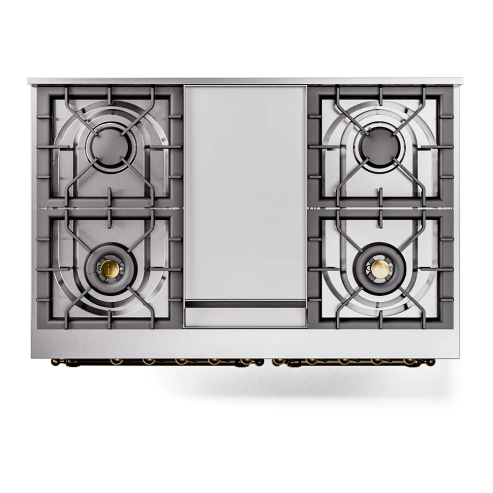 ILVE Nostalgie II 40-Inch Dual Fuel Freestanding Range in Custom RAL with Bronze Trim (UPD40FNMPRAB)